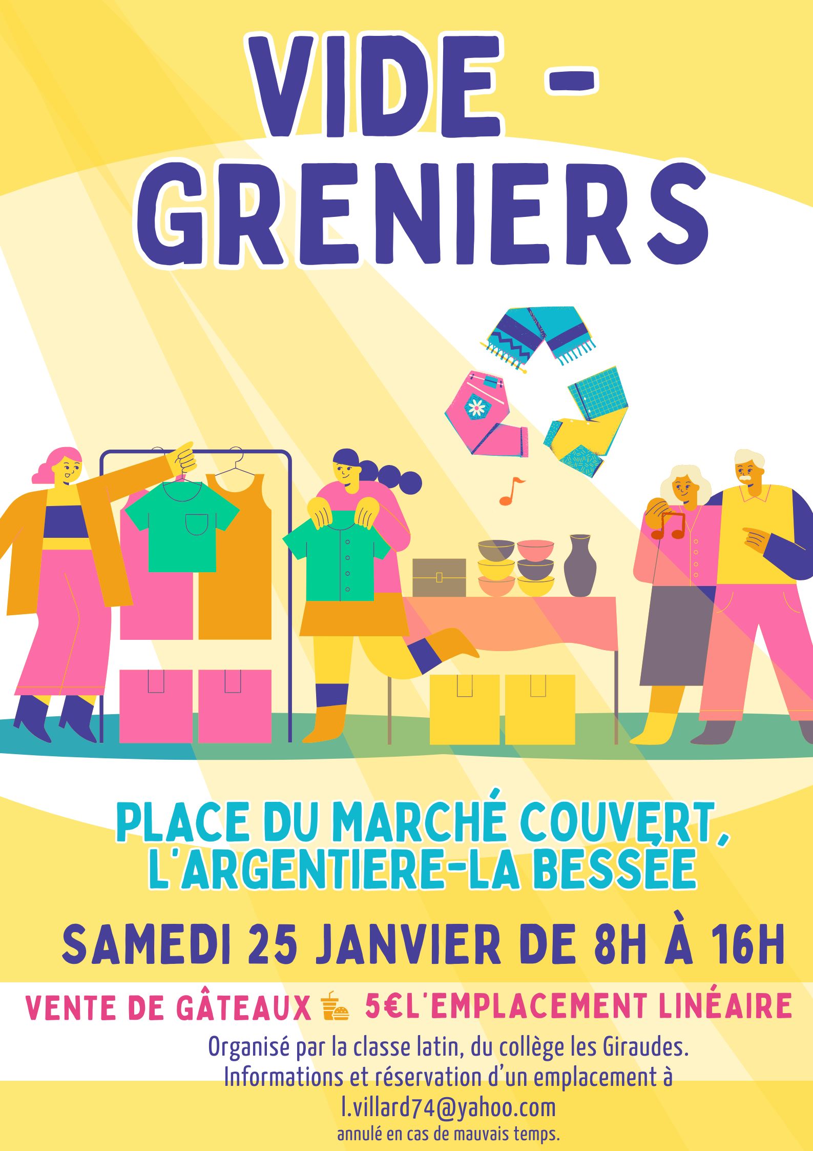 Vide-greniers de la classe latin du collège les Giraudes - samedi 25 janvier