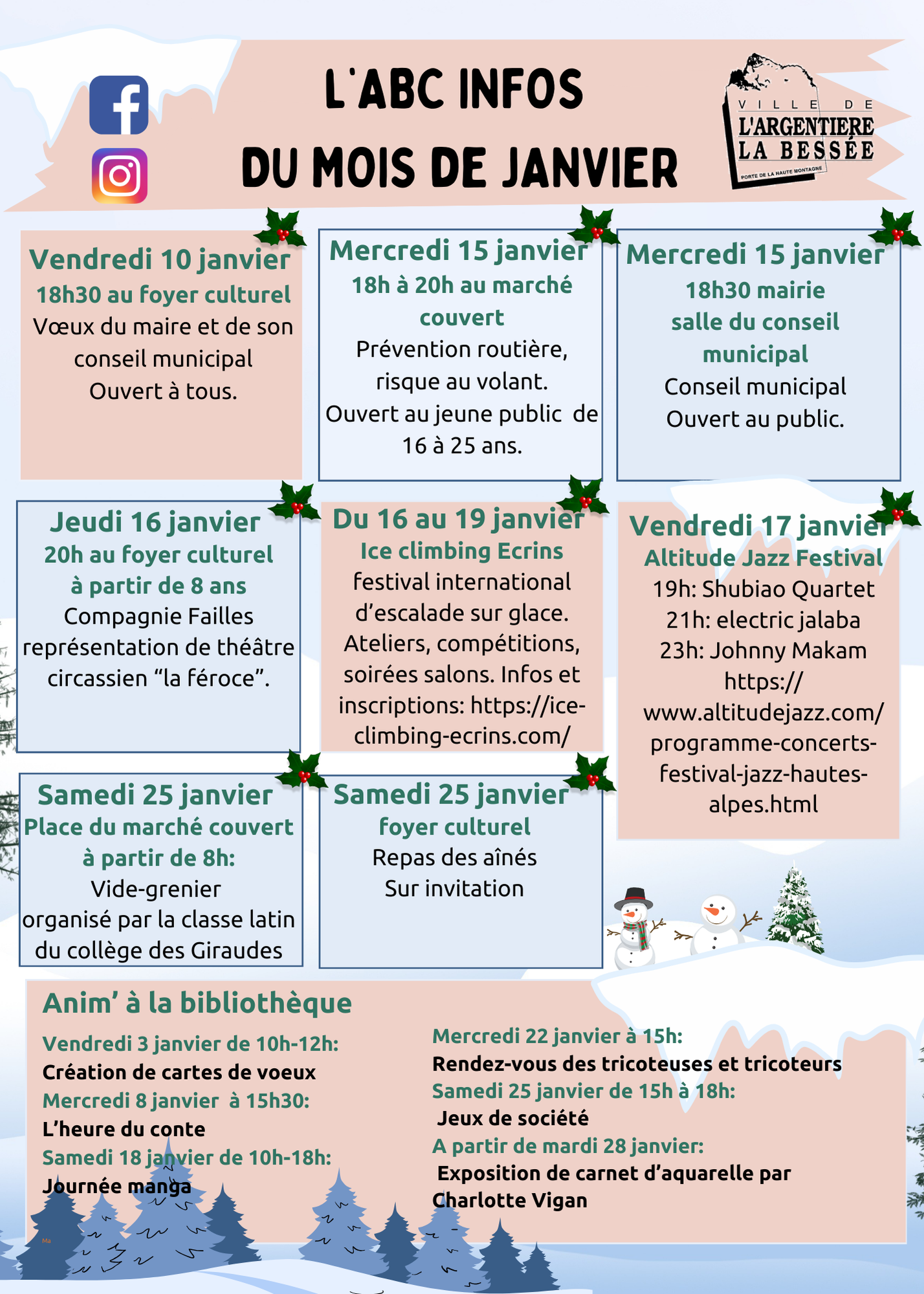 L'ABC infos, le programme des festivités de janvier 2025