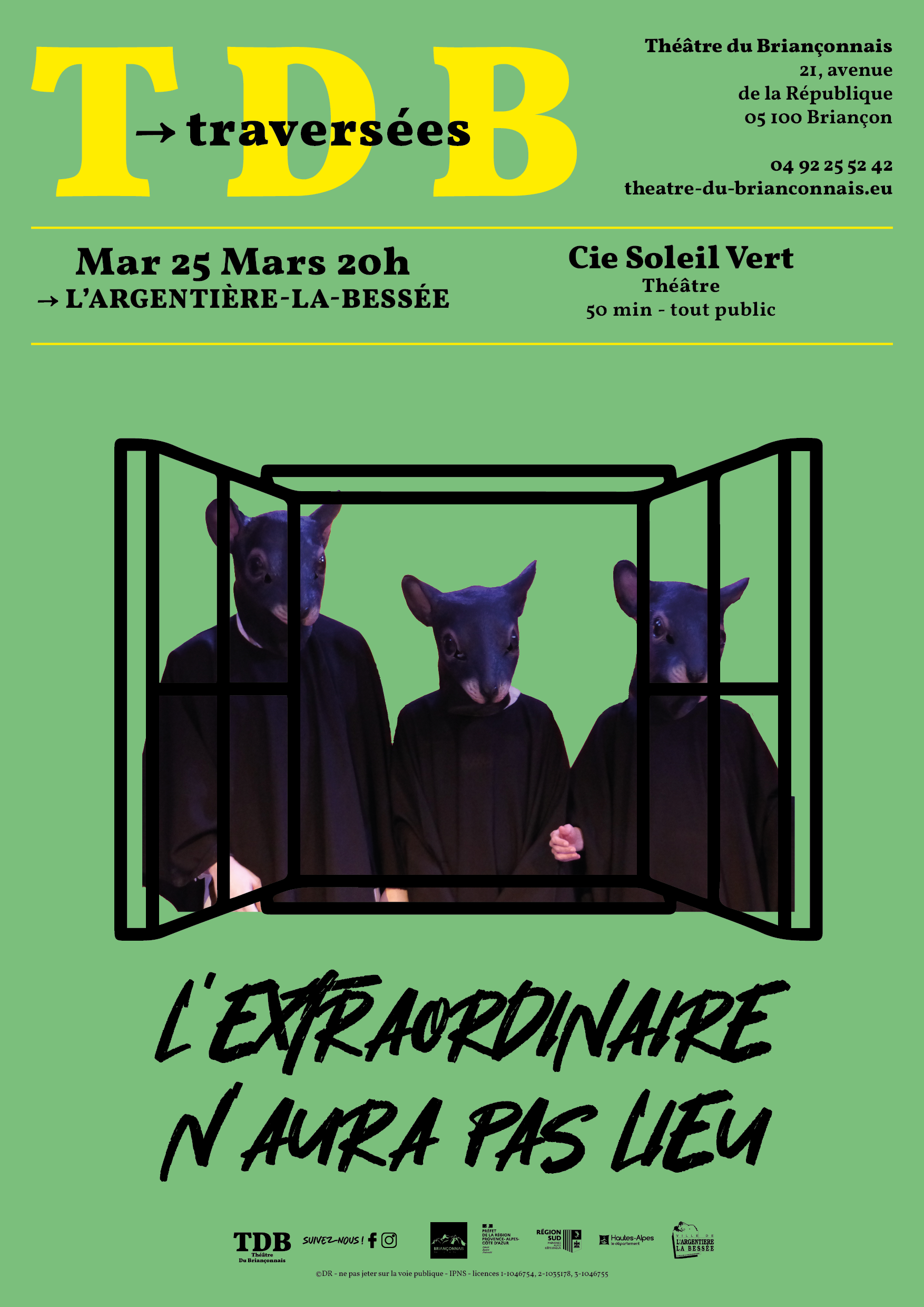 Spectacle TDB 3ème traversée "L'Extraordinaire n'aura pas lieu" - 25 mars