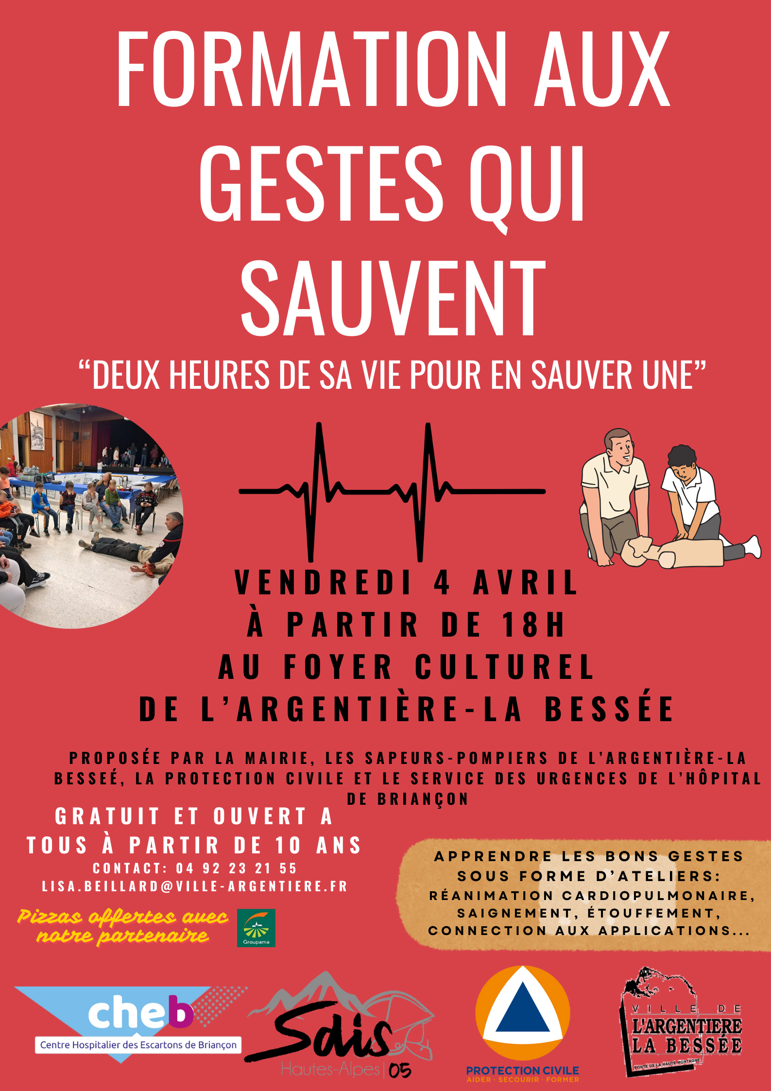 Soirée "Formation aux gestes qui sauvent" - vendredi 4 avril