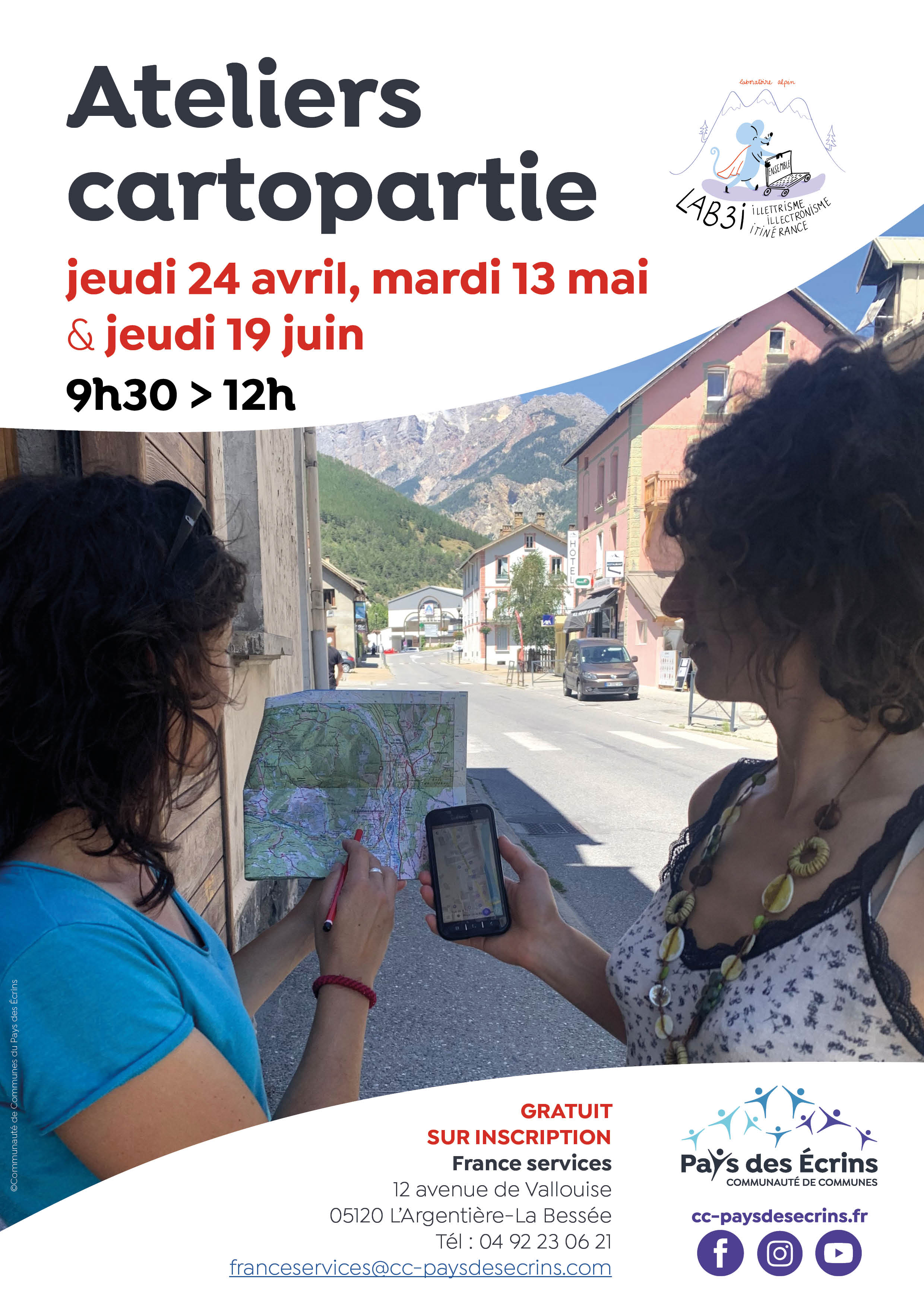 Ateliers cartopartie 24 avril, 13 mai, 19 juin.