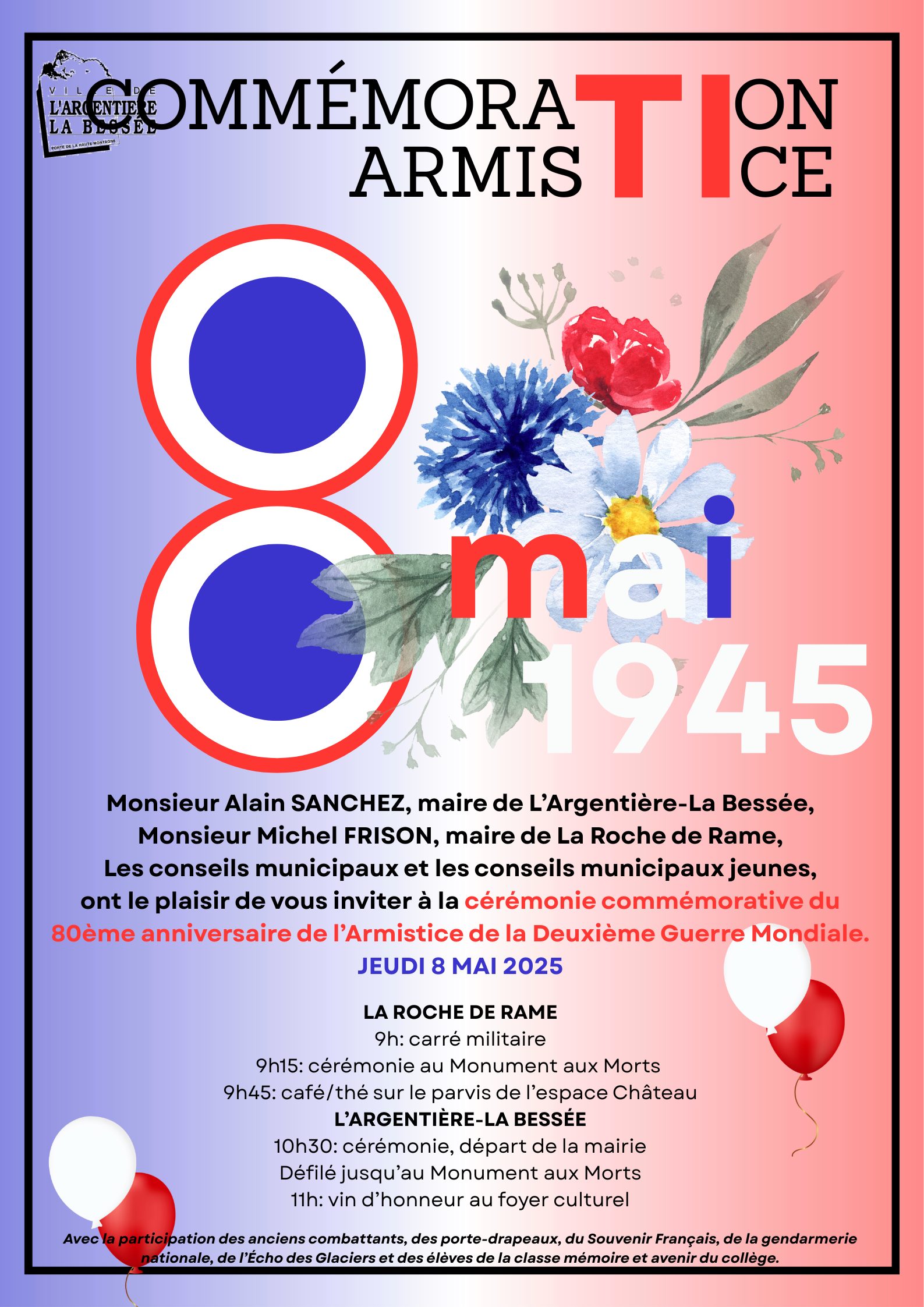 Commémoration du 80ème anniversaire de la fin de la seconde guerre mondiale - jeudi 8 mai 