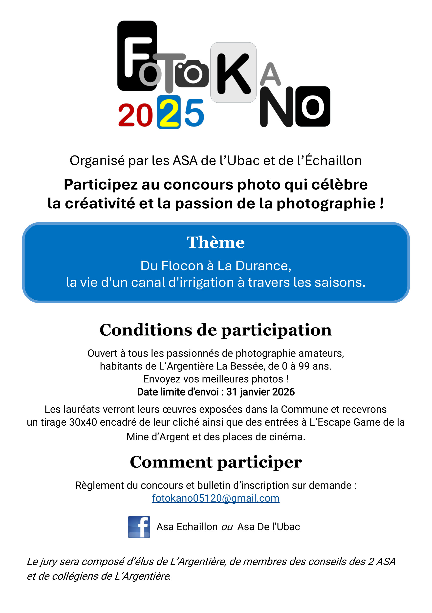 Concours photos par l'ASA de l'Ubac et de l'Echaillon