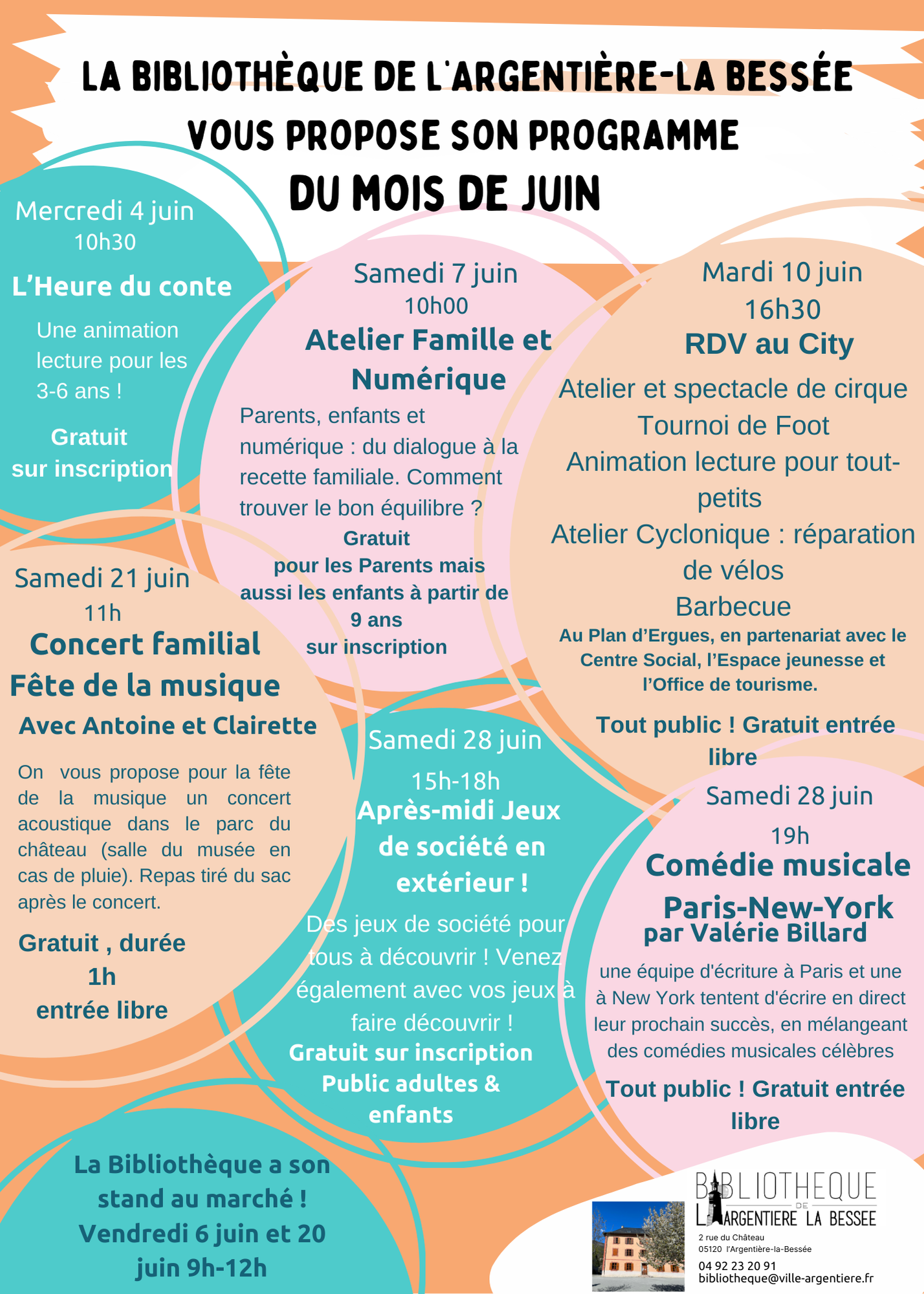 Programme des animations de la bibliothèque