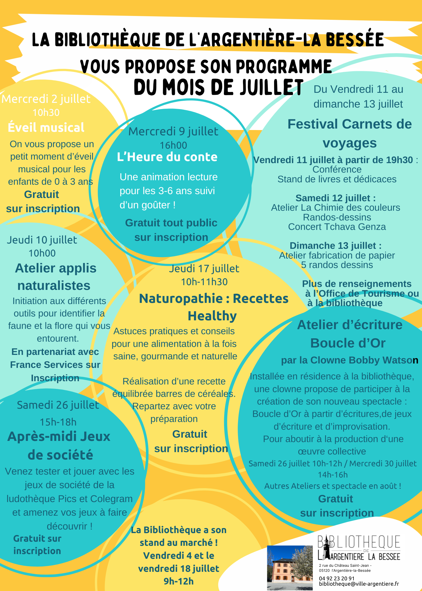 Programme des animations de la bibliothèque