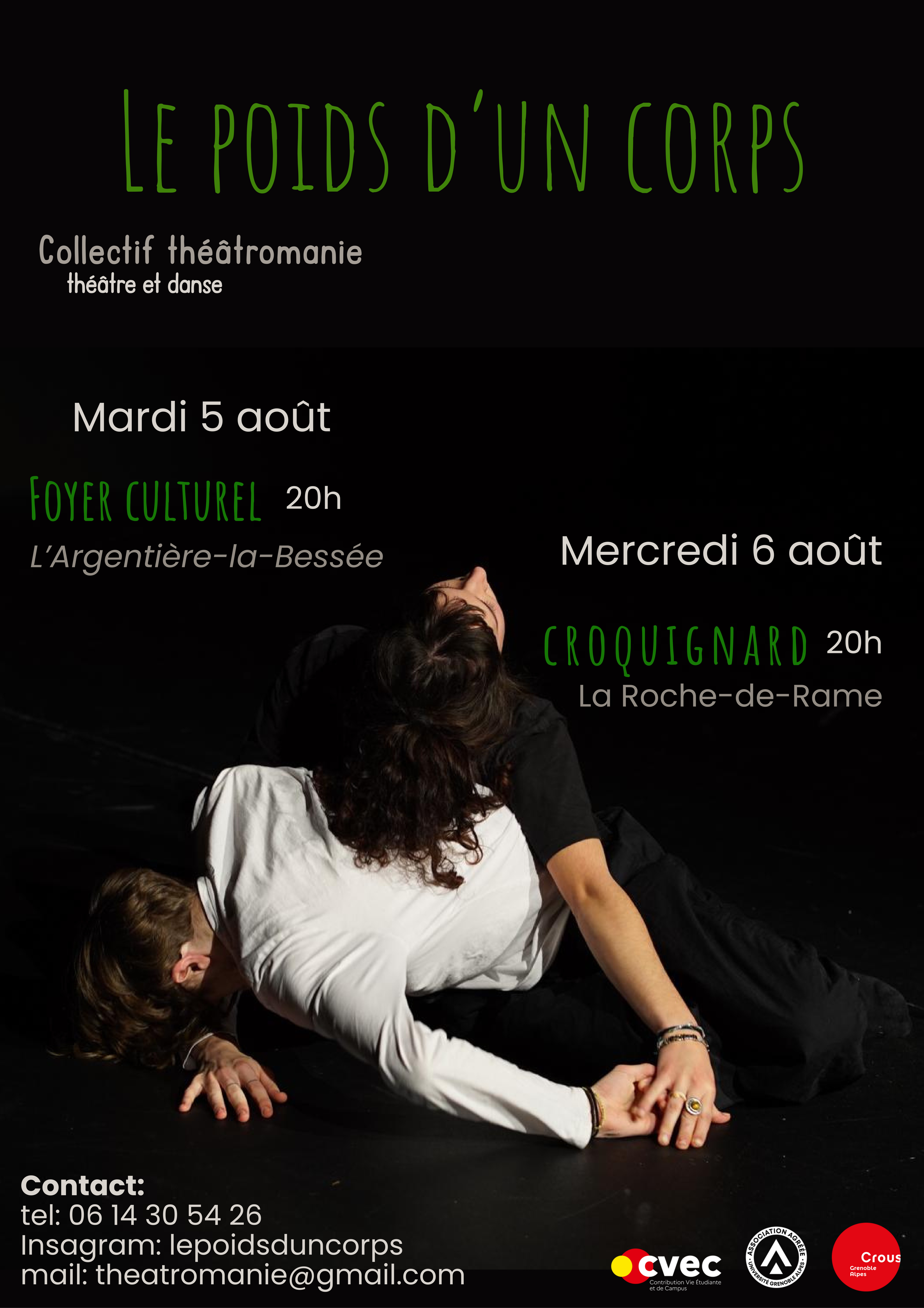 Pièce de théâtre "Le poids d'un corps" - mardi 5 août