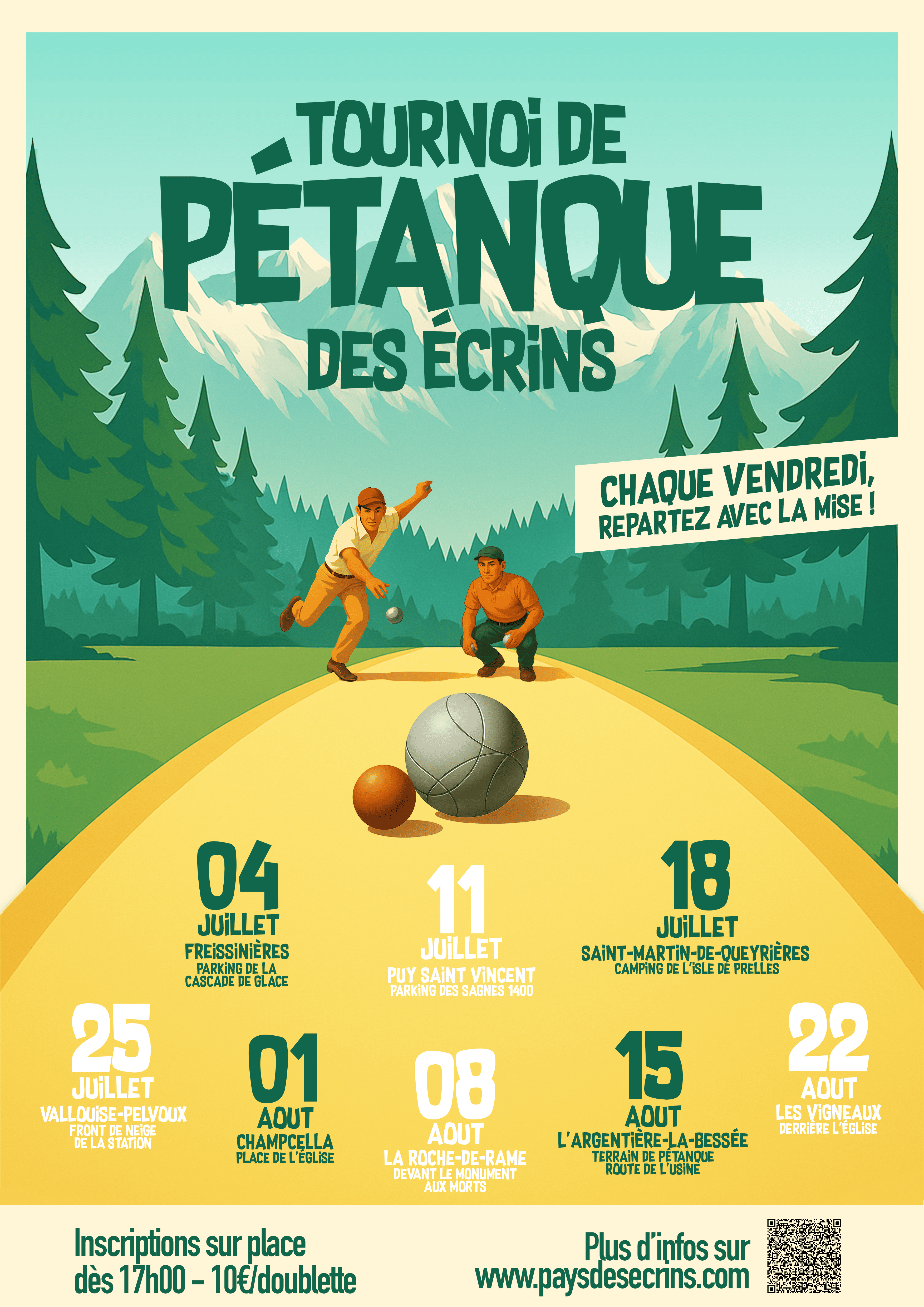 Tournoi de pétanque des Écrins - le 15 août à L'Argentière