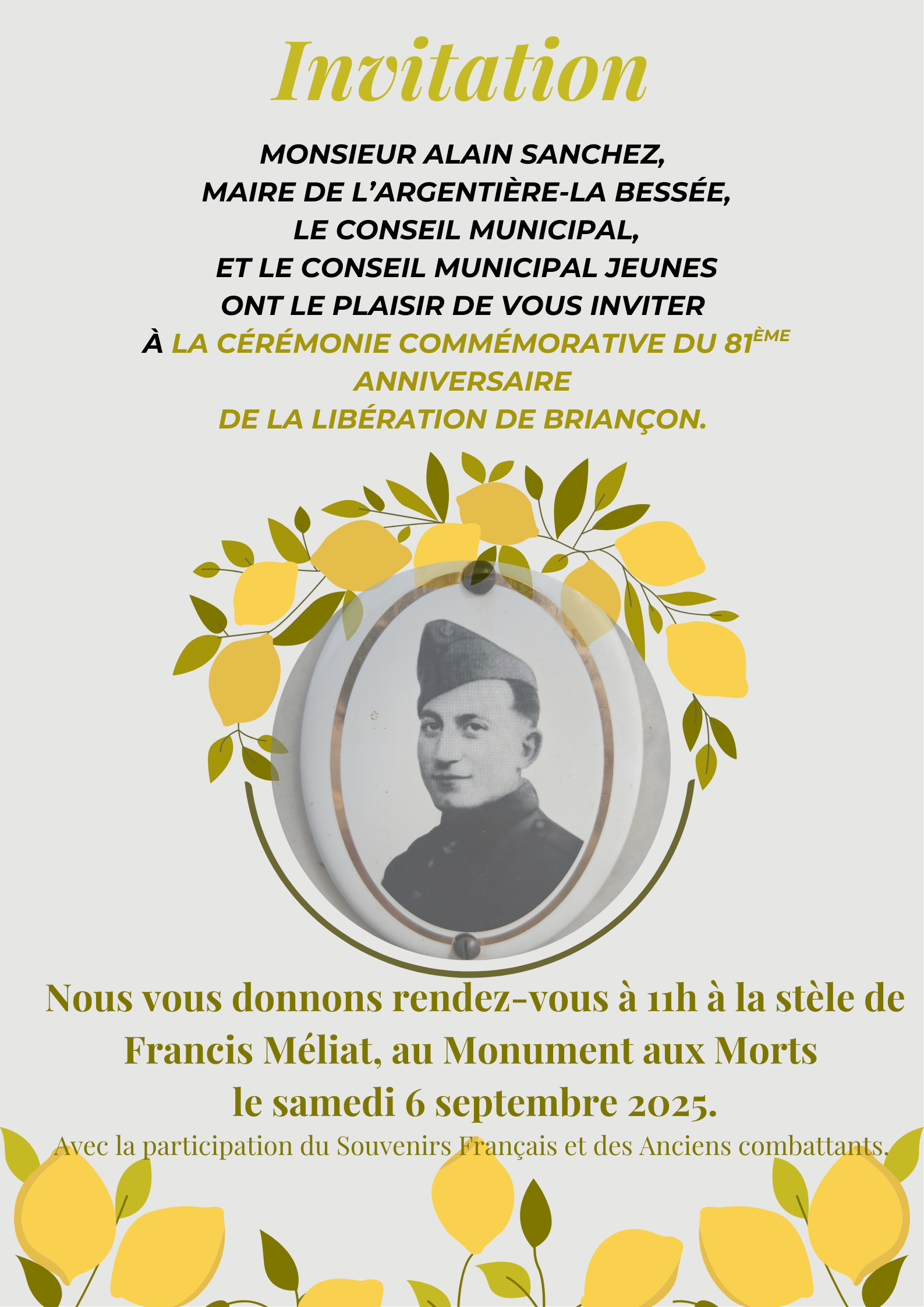 cérémonie commémorative du 81ème anniversaire de la libération de Briançon - 6 septembre