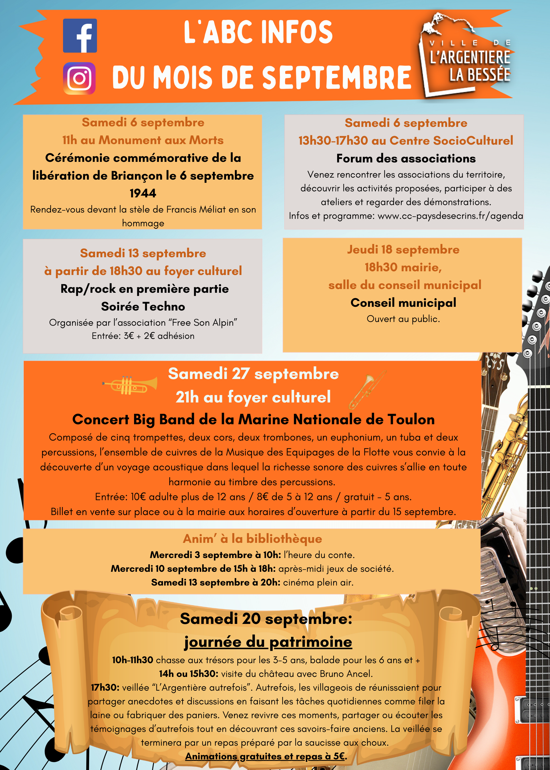 L'ABC infos, le programme des festivités de septembre 2025