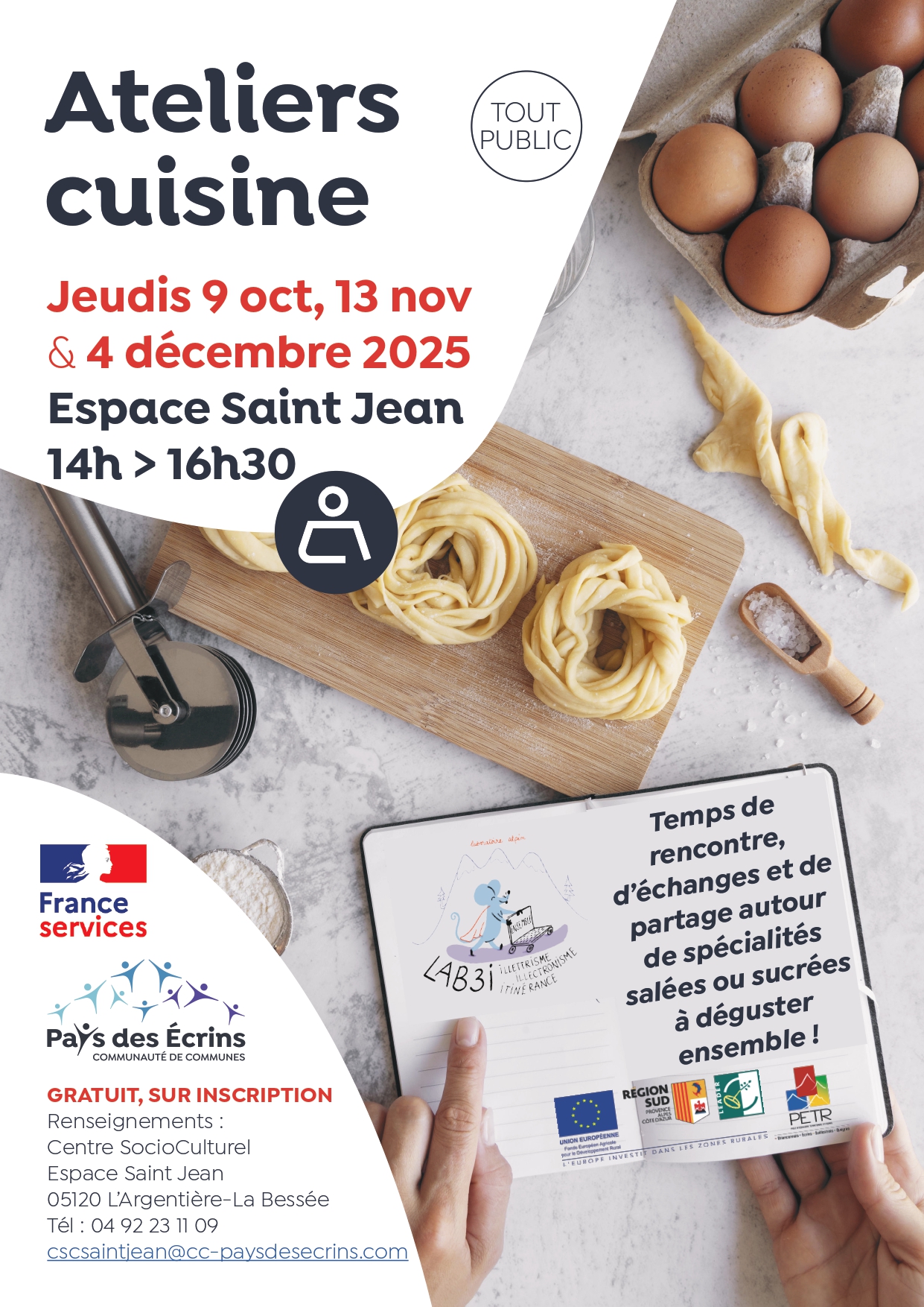 Ateliers cuisine de l'Espace France services cet automne