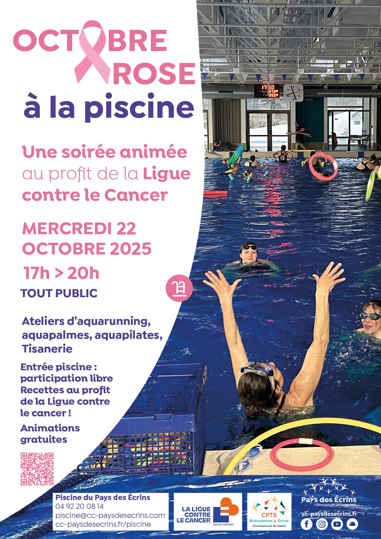 Soirée octobre rose à la piscine - mercredi 22 octobre