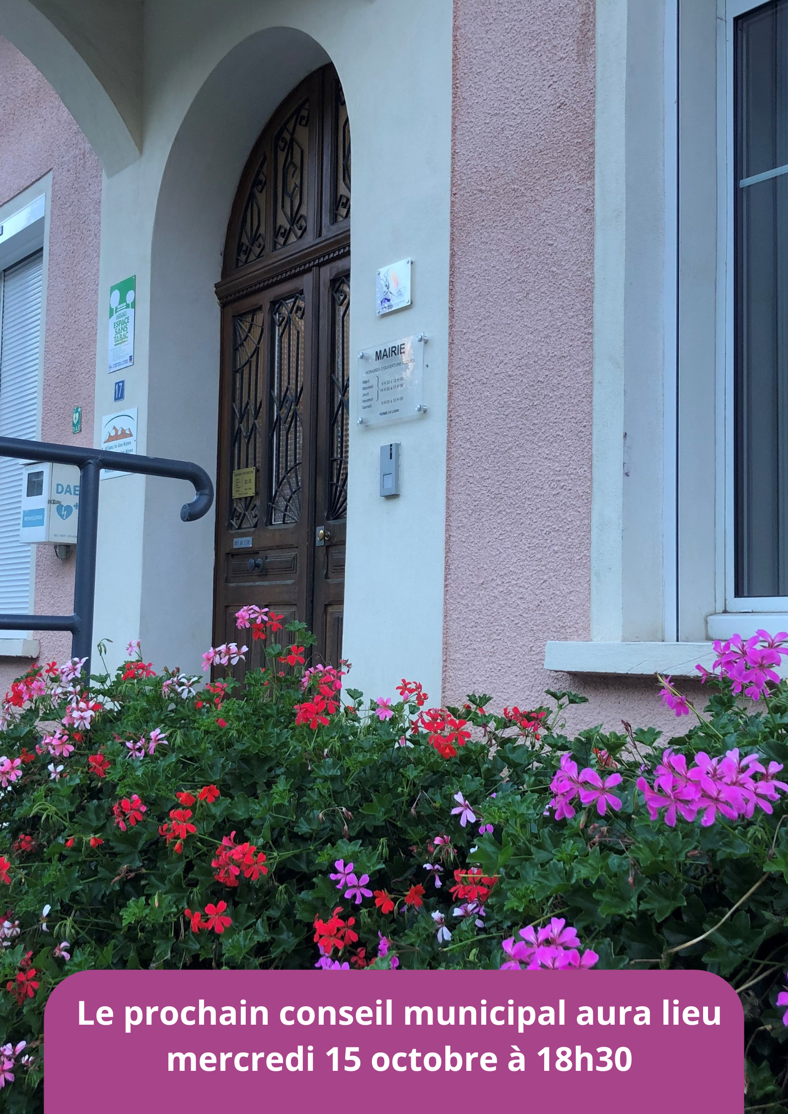 Prochain conseil municipal - mercredi 15 octobre 