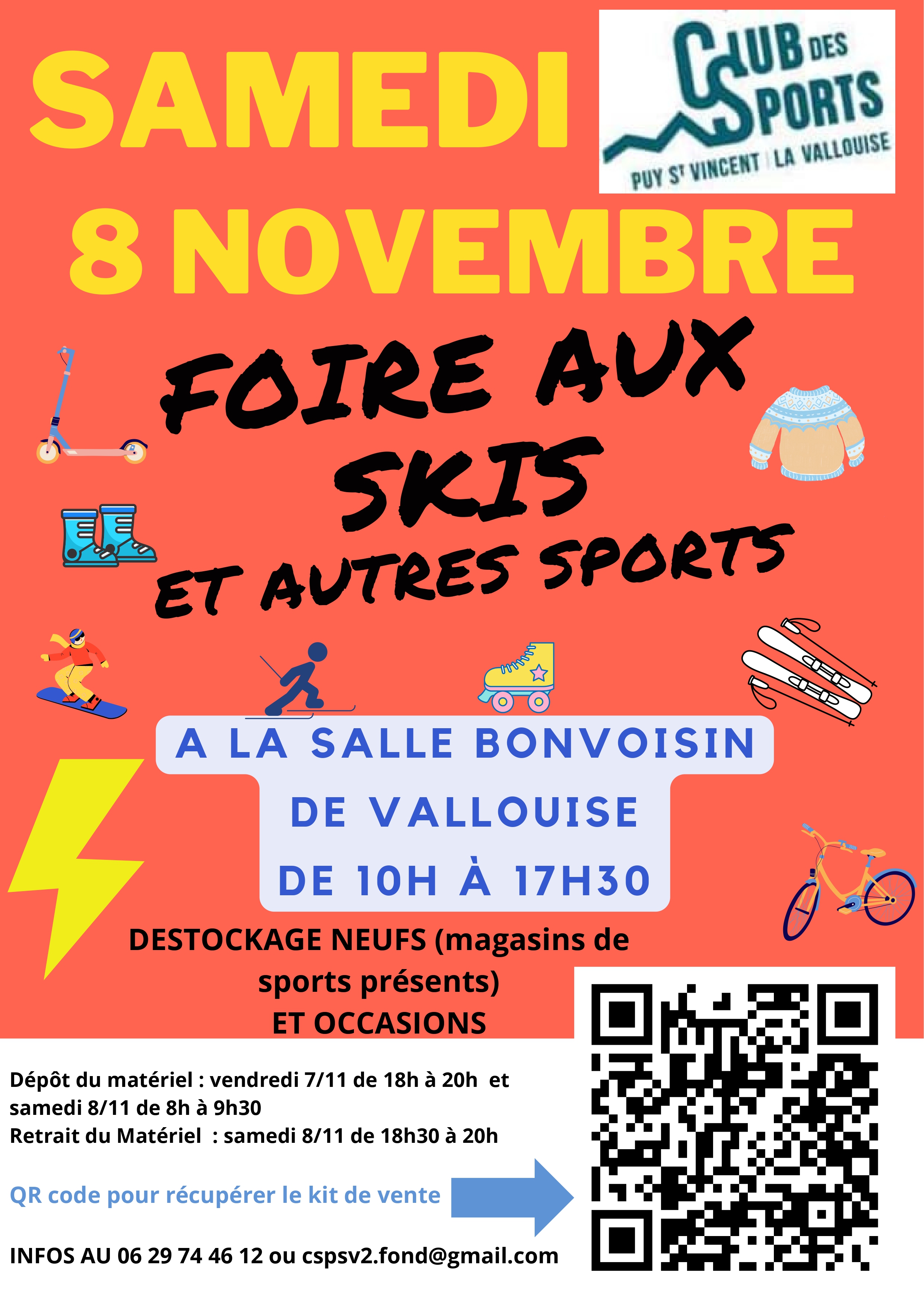 Foire aux skis et autres sports - samedi 8 novembre