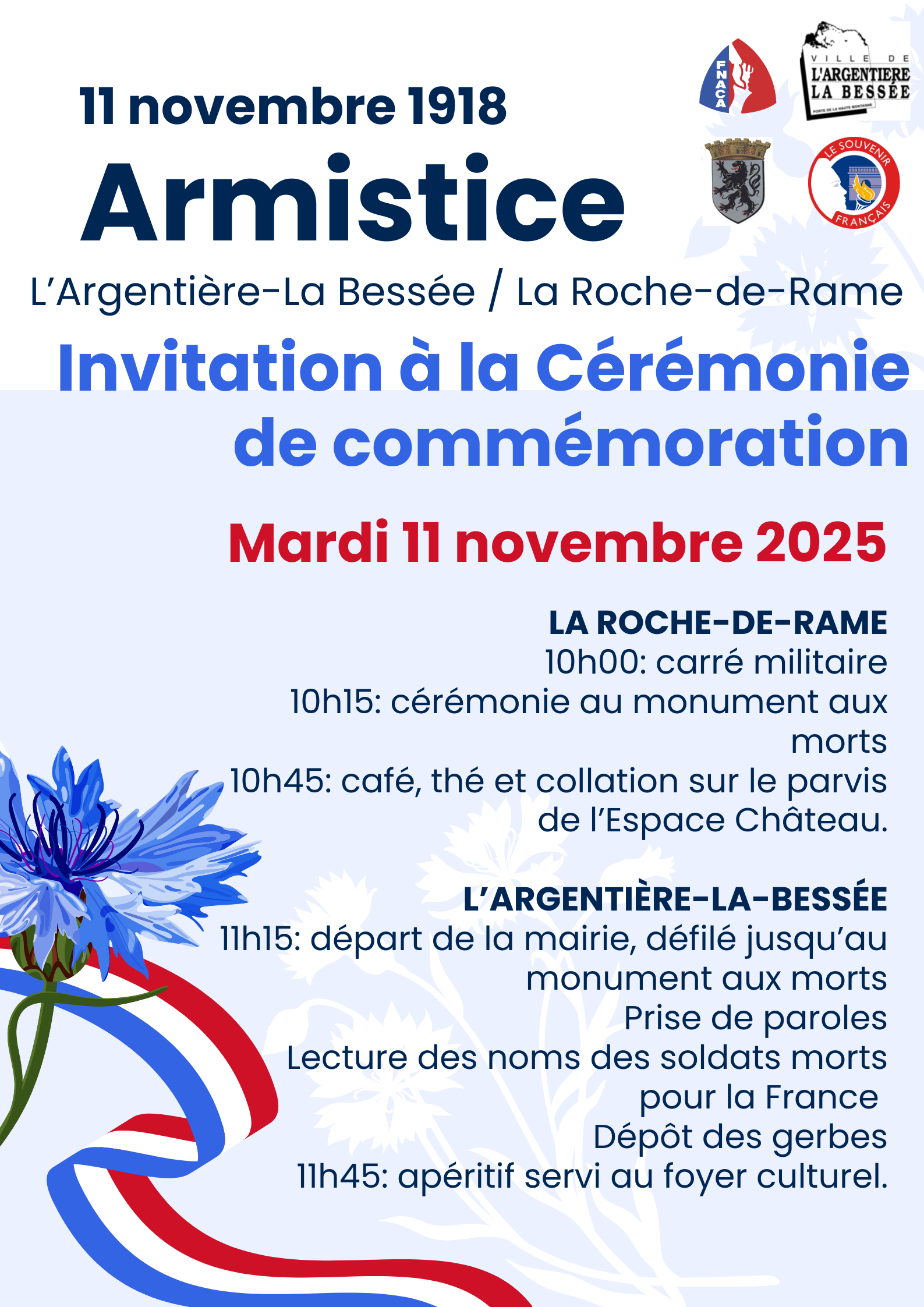 Cérémonie commémoration armistice 11 novembre