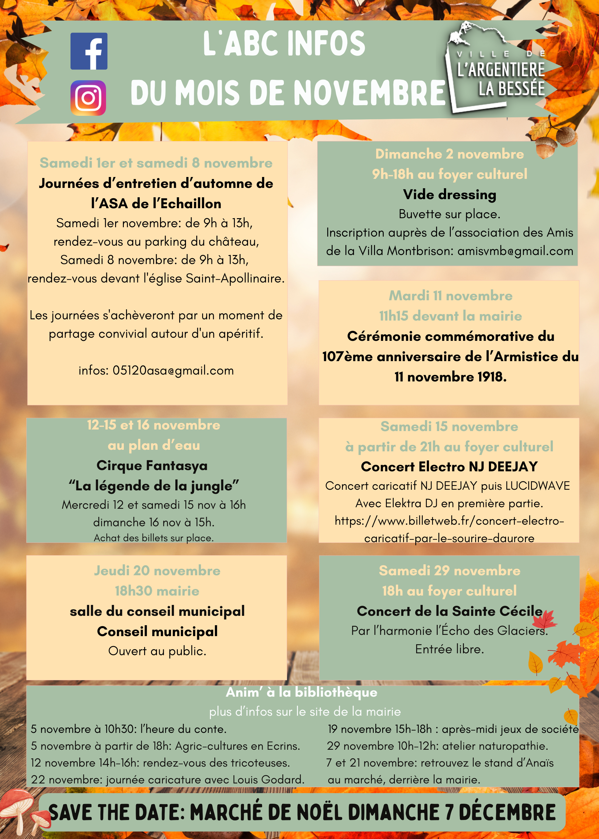 L'ABC infos, le programme des festivités de novembre 2025