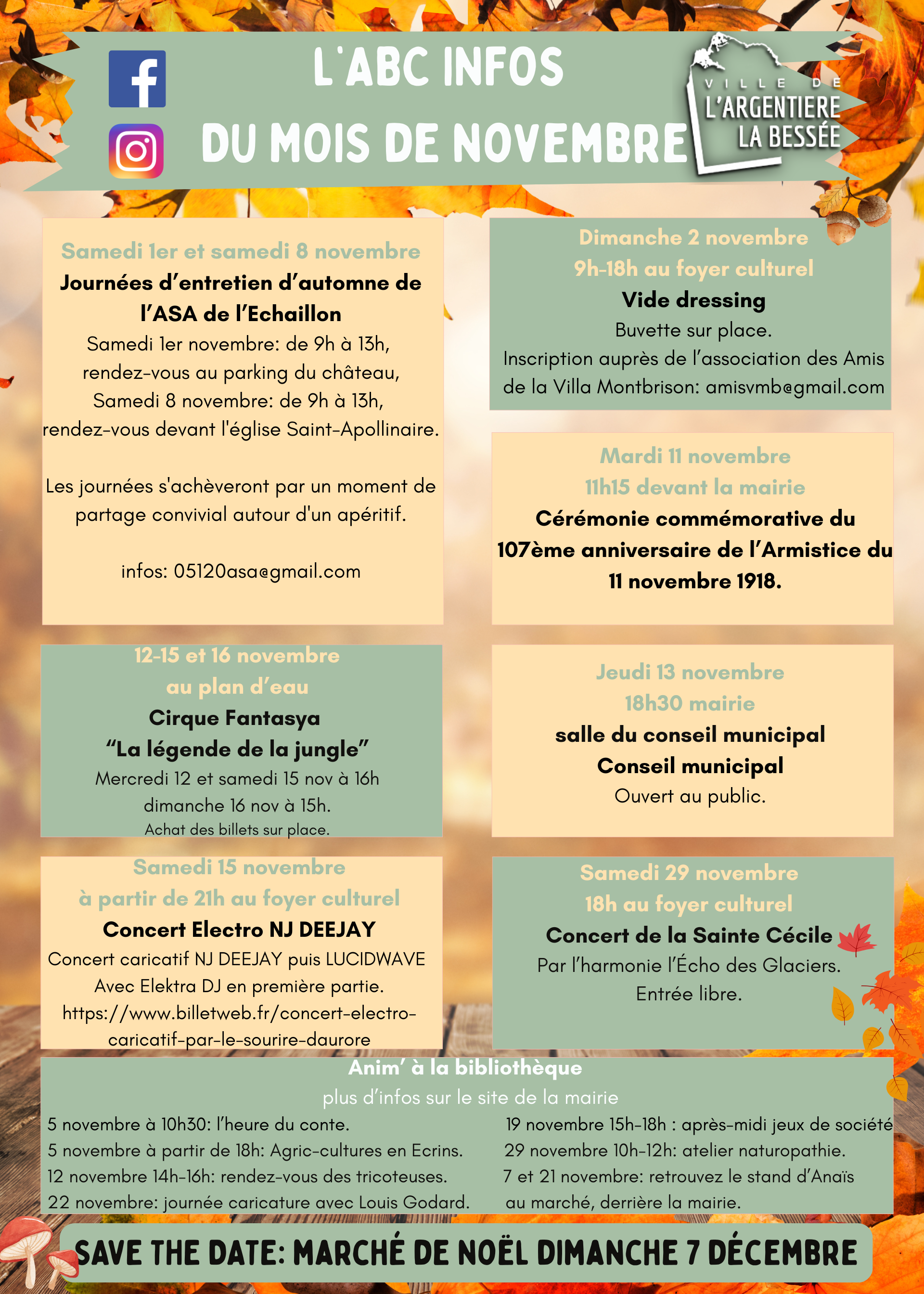 L'ABC infos, le programme des festivités de novembre 2025