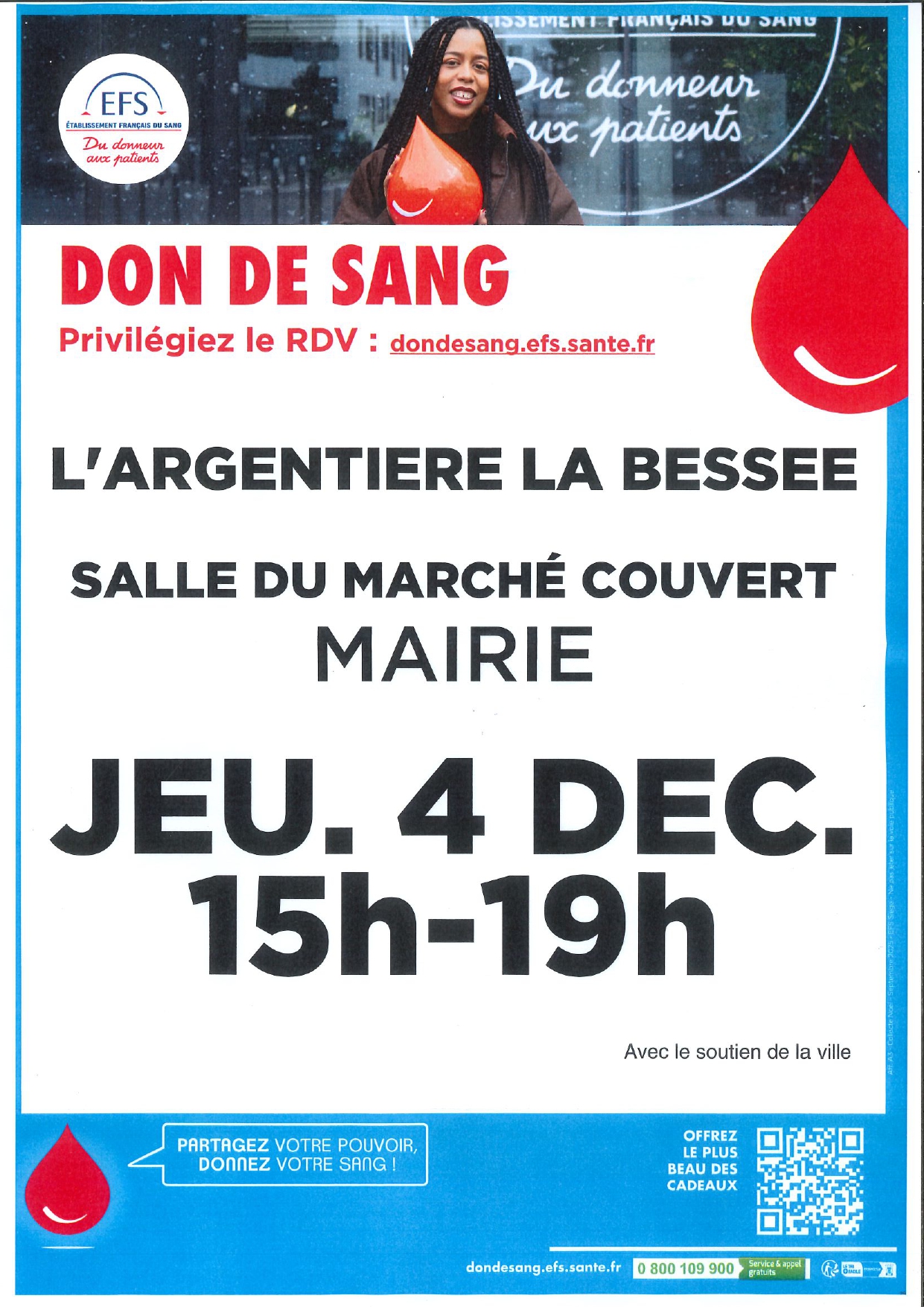 Don de sang - jeudi 4 décembre