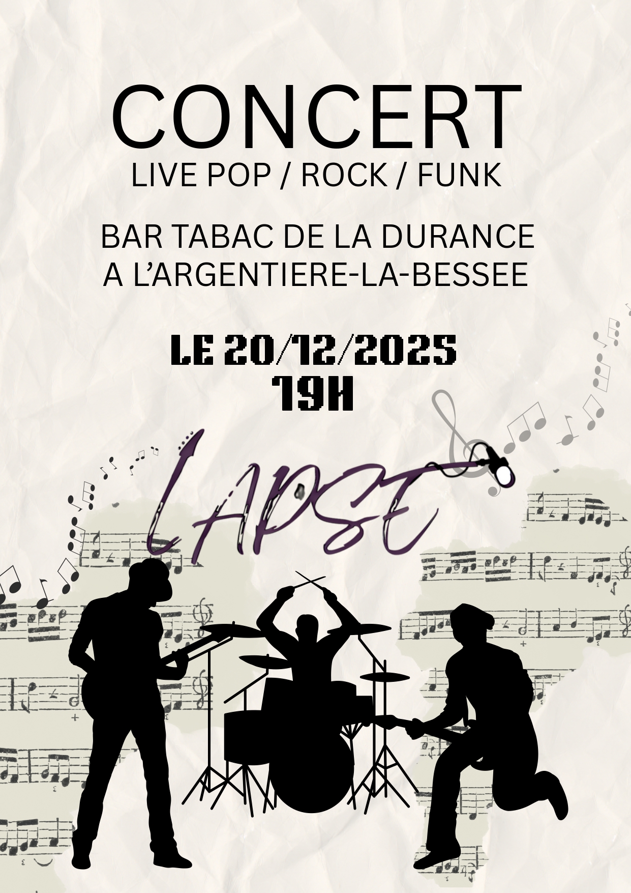 Soirée pop,rock et funk au Bar/Tabac de la Durance - samedi 20 décembre 2025