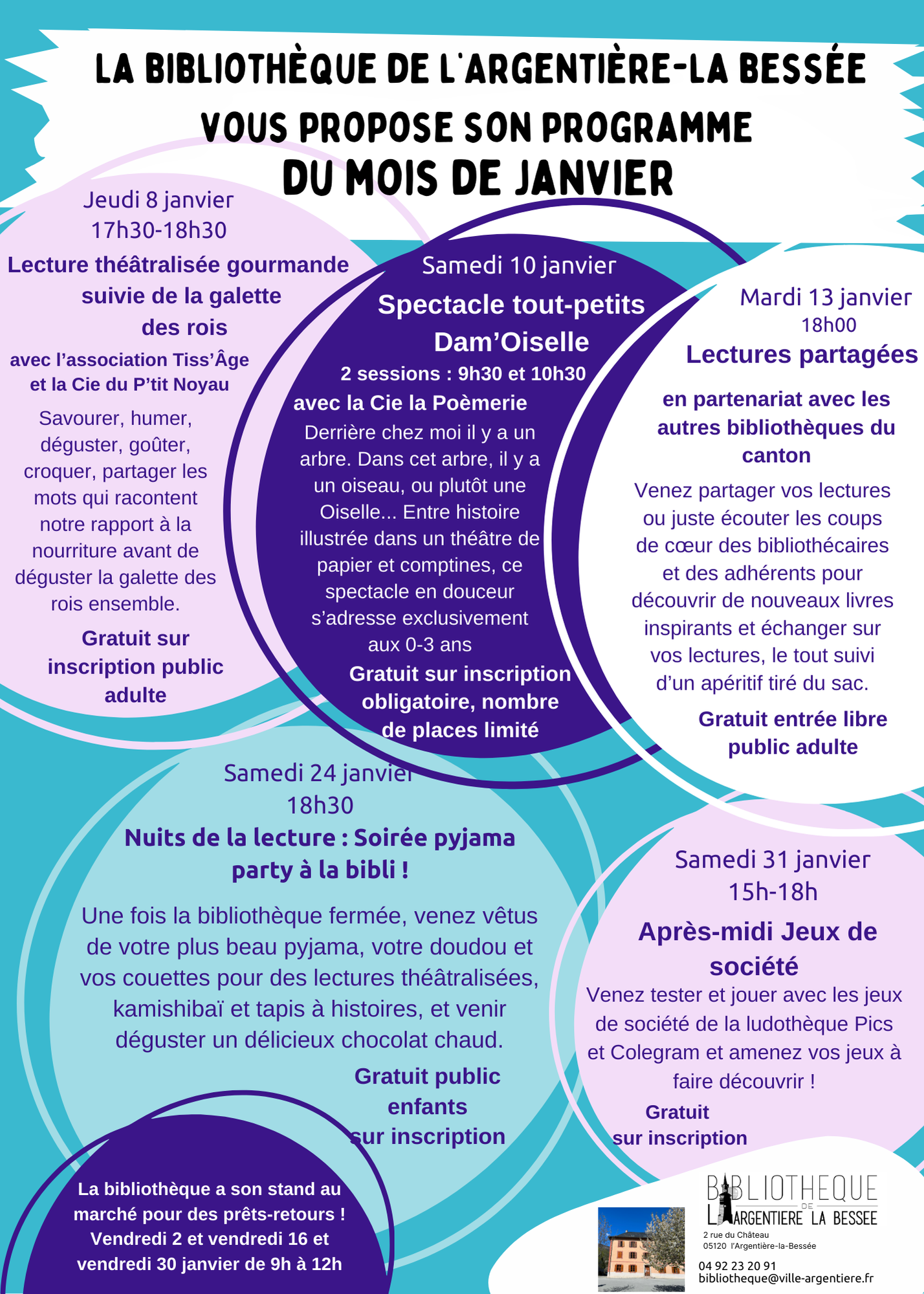 Programme des animations du mois de janvier à la bibliothèque