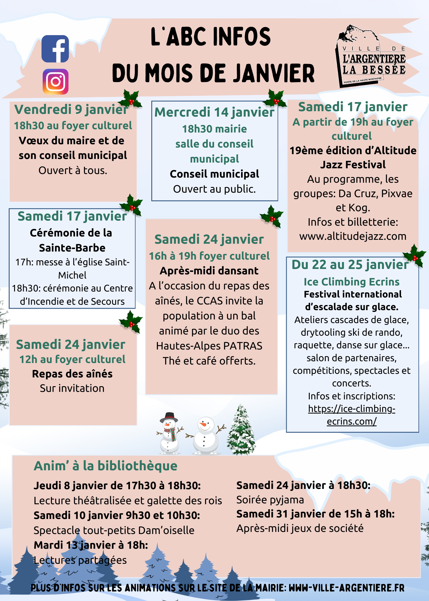 L'ABC infos, le programme des festivités de janvier 2026