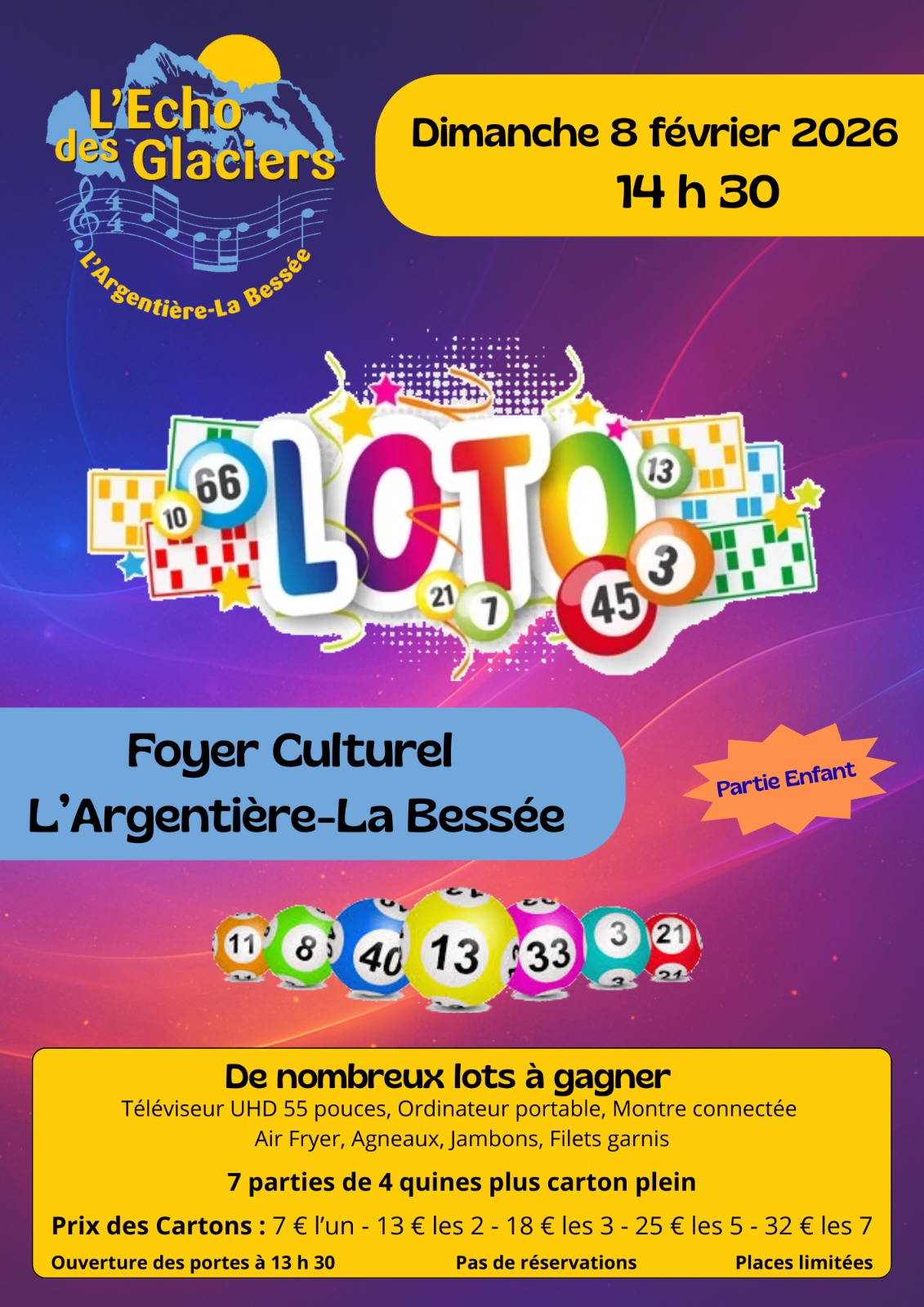 Loto de l'Echo des glaciers - dimanche 8 février 2026