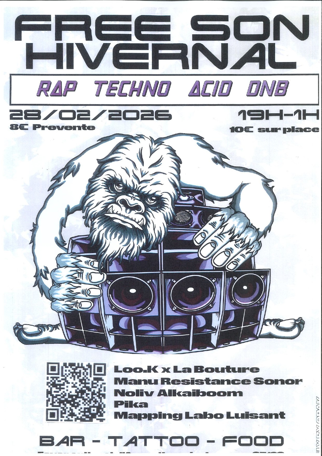 Concert RAP TECHNO ACID DNB - samedi 28 février 2026