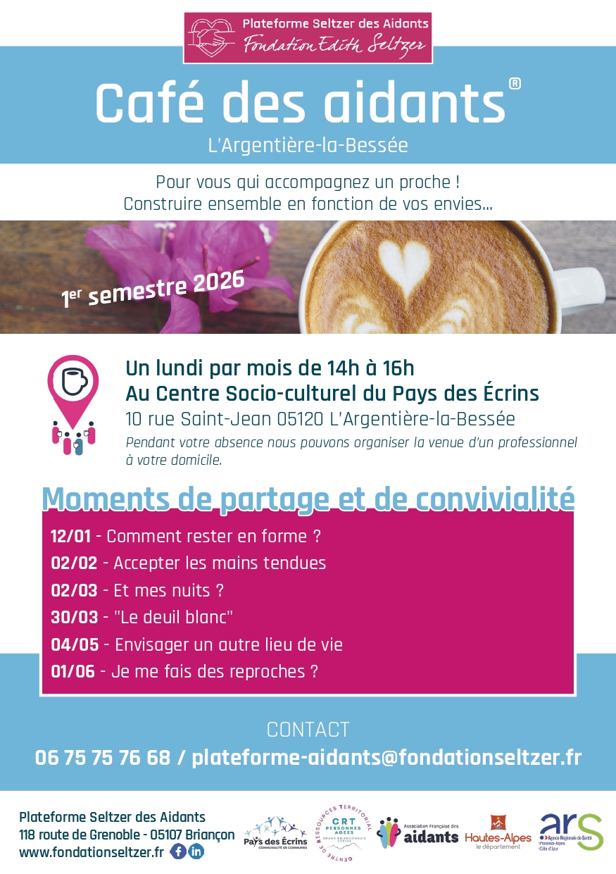 Café des aidants - un lundi par mois au Centre SocioCulturel Pays des Ecrins