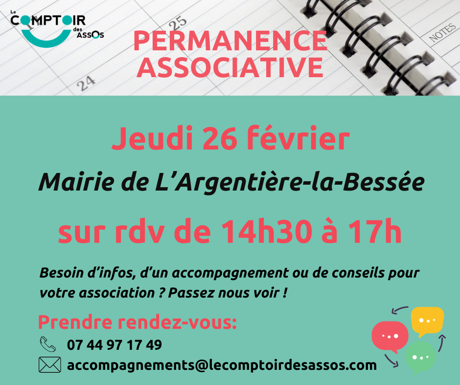 Permanence Comptoir des assos - jeudi 26 février 2026