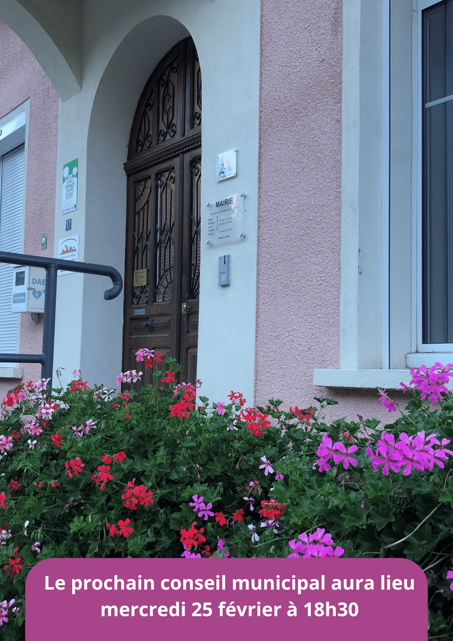 Prochain conseil municipal - mercredi 25 février 2026