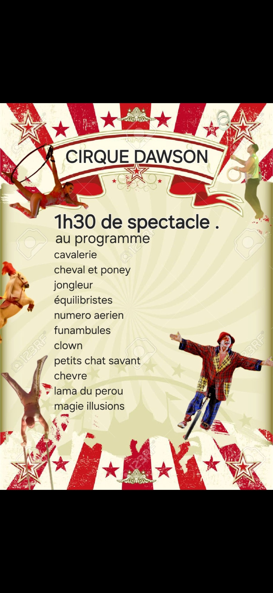 Cirque Dawson - mercredi 15, samedi 18 et dimanche 19 avril 2026