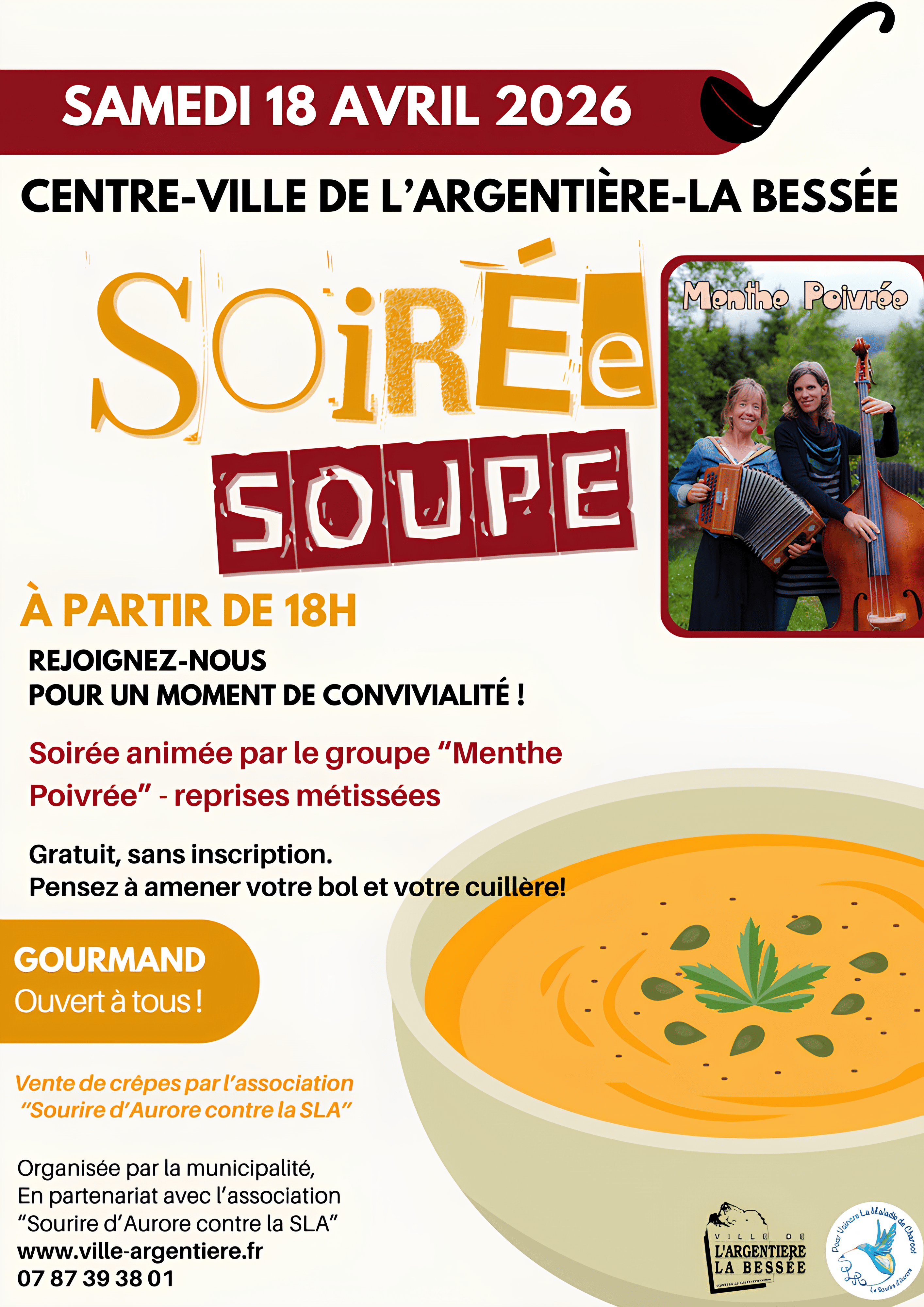 Soirée soupe en centre-ville - samedi 18 avril 2026