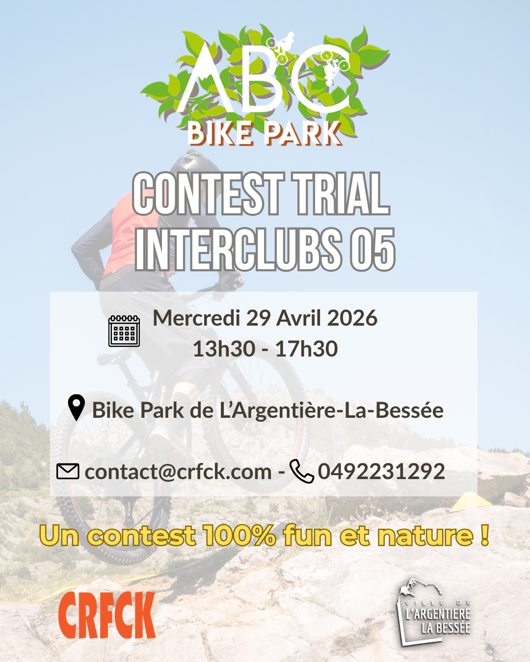 Contest trial interclubs et inauguration du Bike Park - mercredi 29 avril 2026