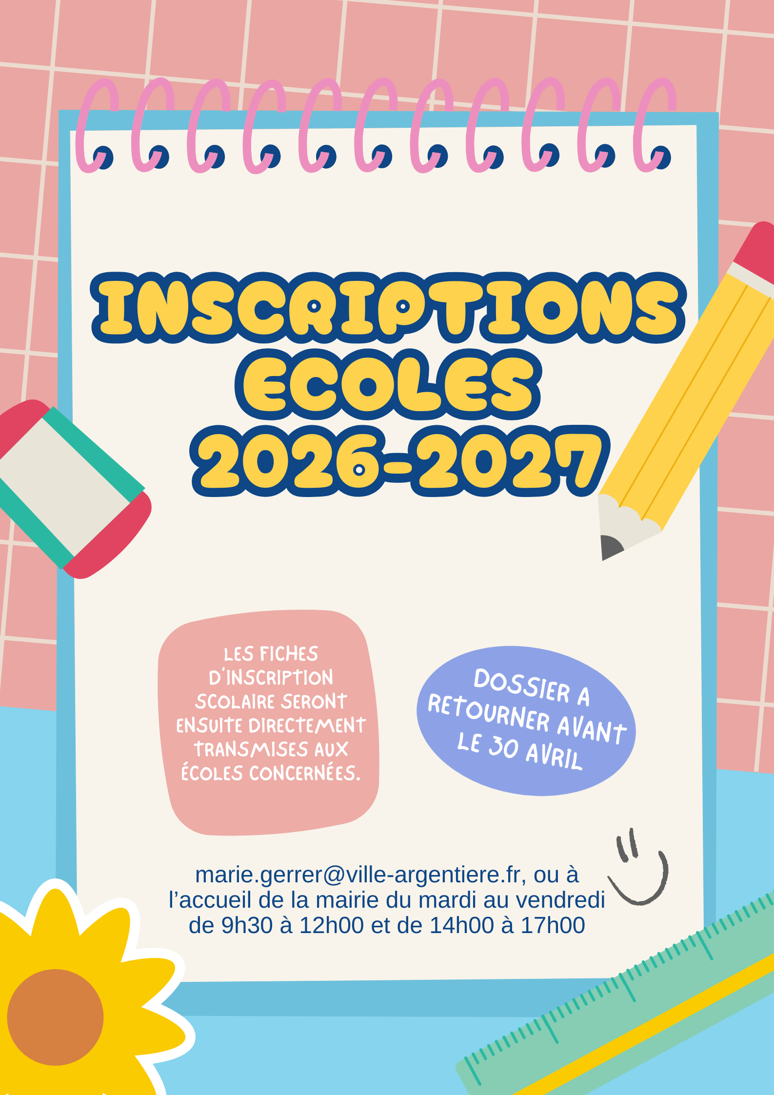 Préinscriptions scolaires 2026/2027
