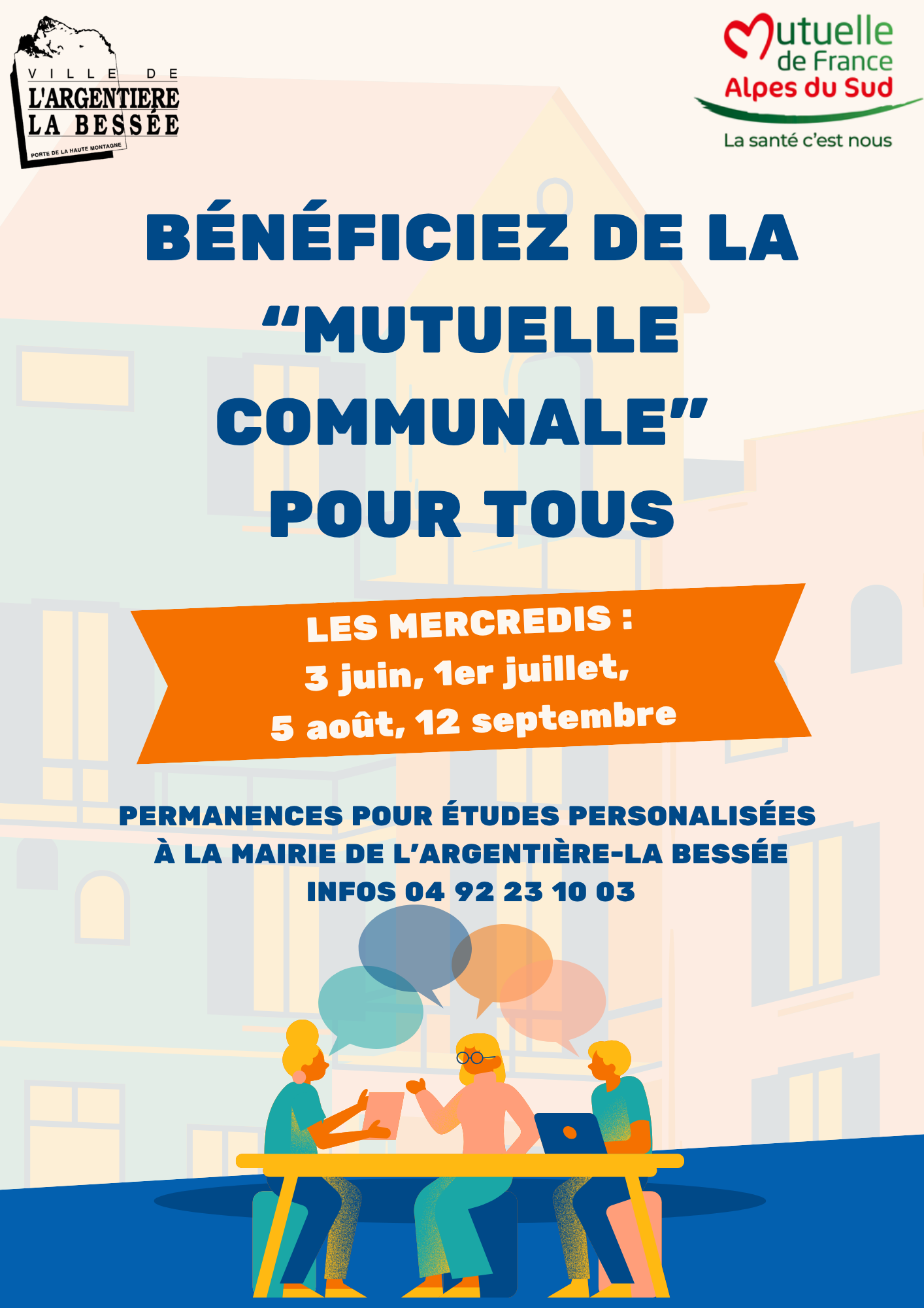 Permamences de la mutuelle communale pour tous - juin à septembre