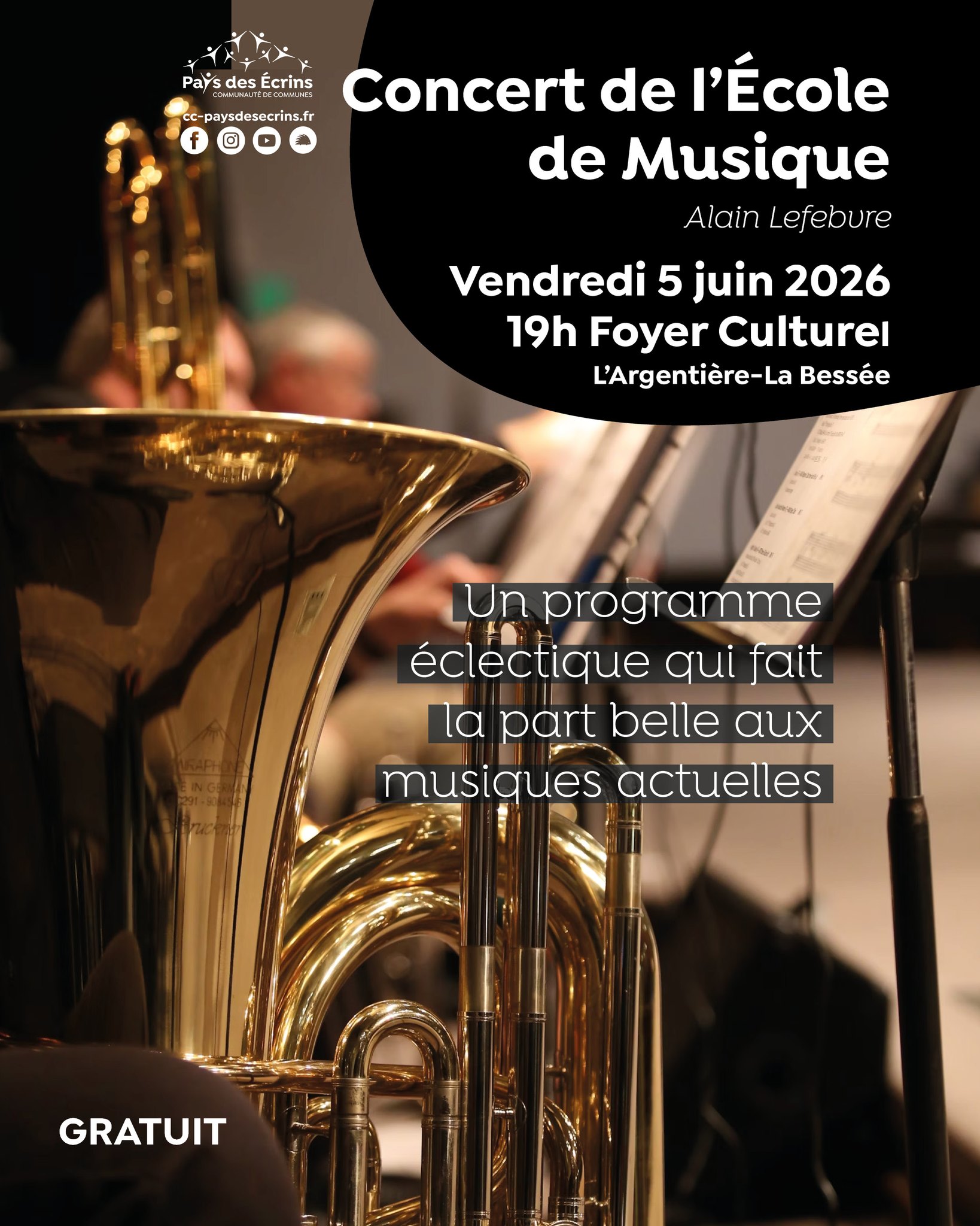 Concert de l'Ecole de Musique du Pays des Ecrins - vendredi 5 juin 2026
