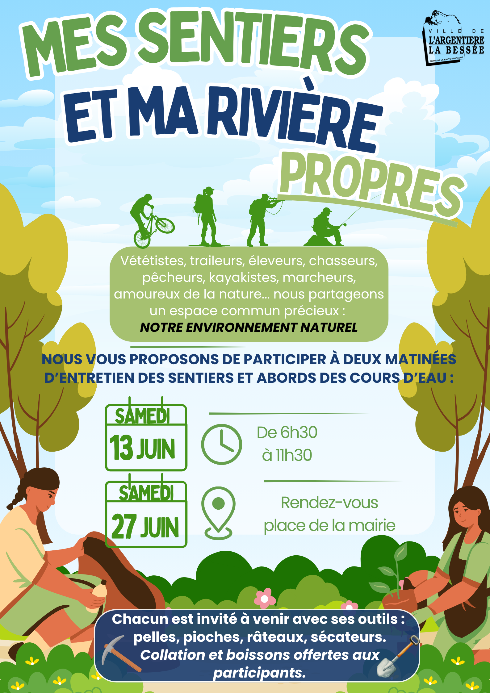 Opération "mes sentiers et ma rivière propres" - samedi 13 et 27 juin 2026