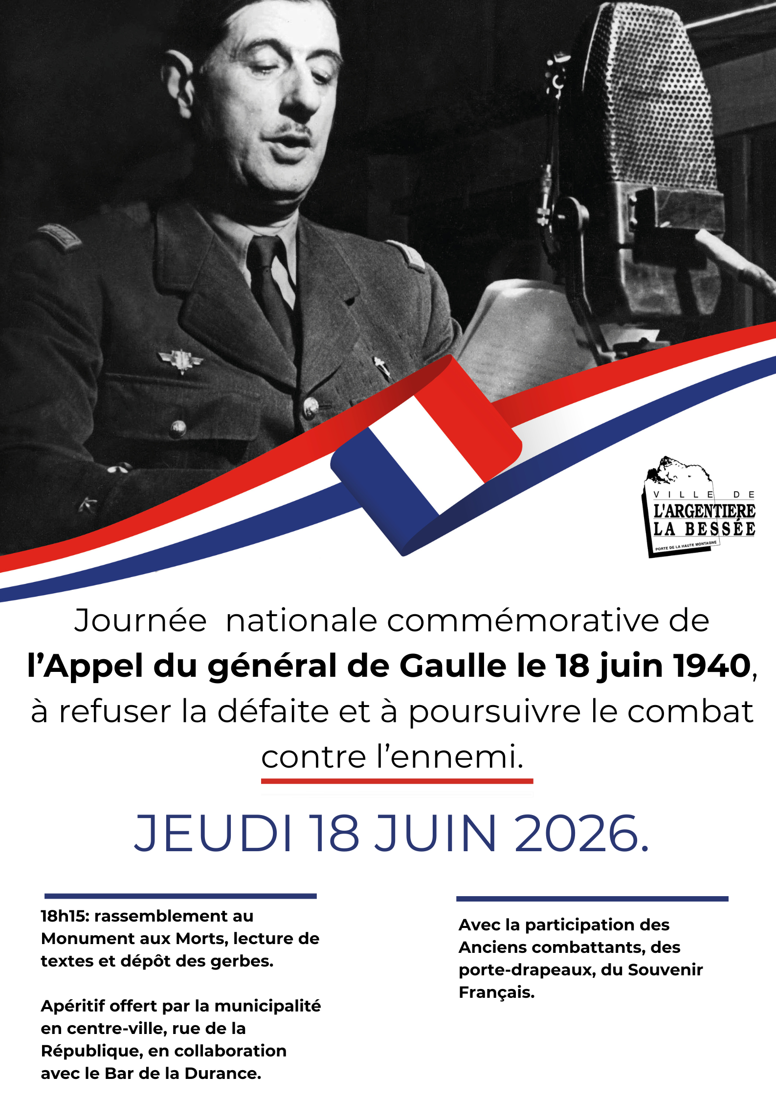 Cérémonie commémorative du 18 Juin - jeudi 18 juin 2026