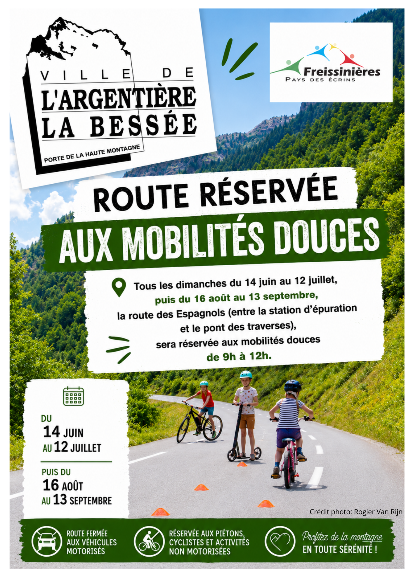 Route des espagnols réservées aux mobilités douces- été 2026