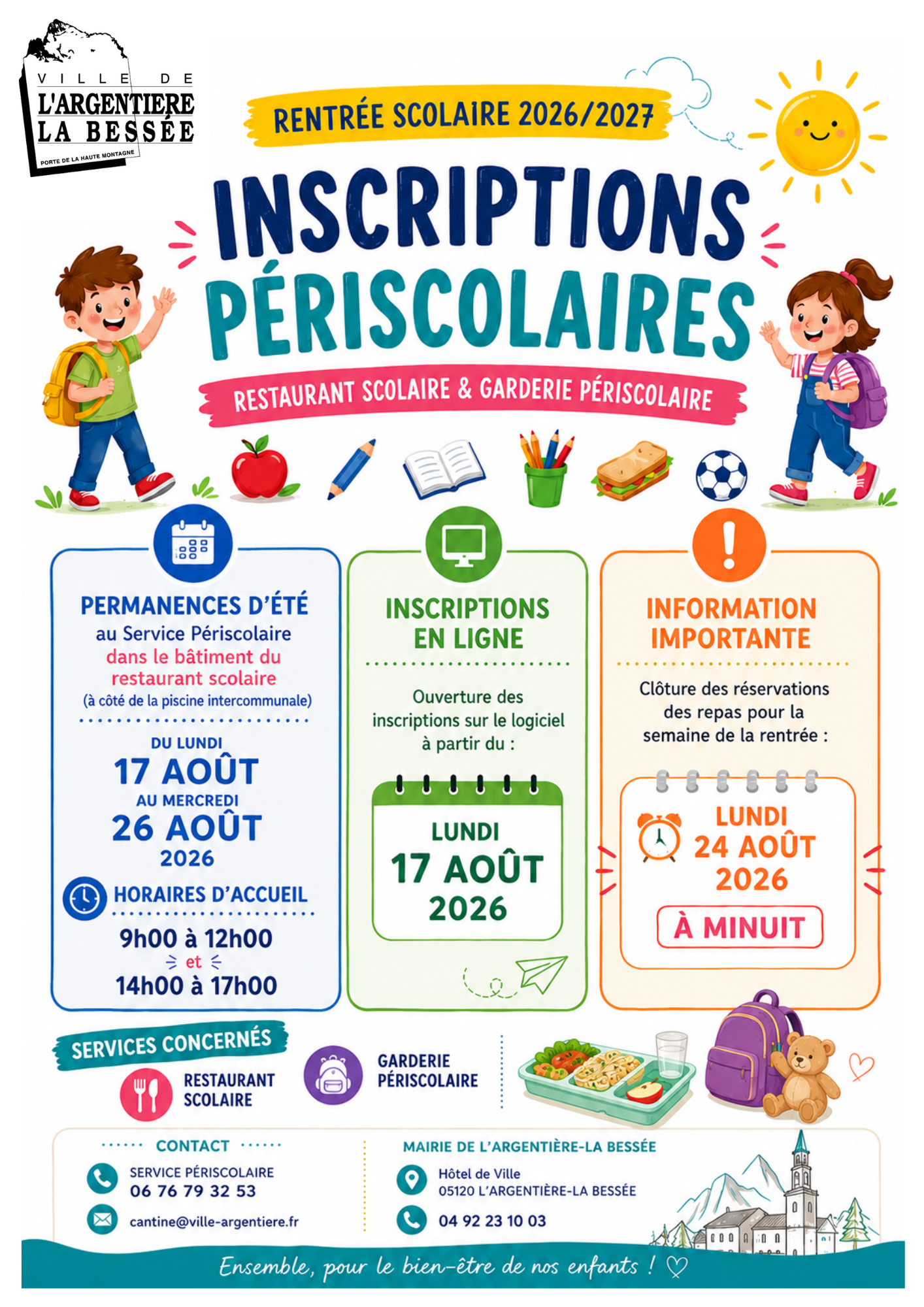 Inscriptions au service périscolaire – Rentrée scolaire 2026/2027