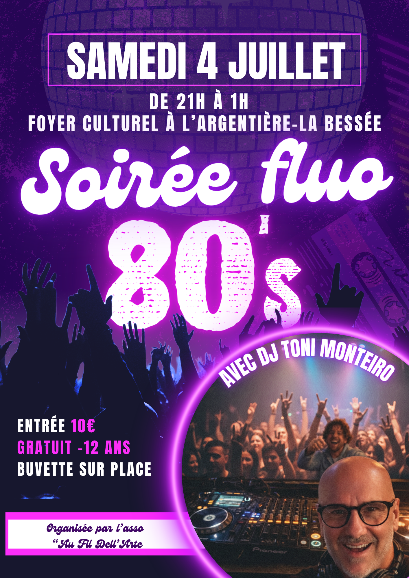 Soirée DJ fluo année 80 - samedi 4 juillet 2026