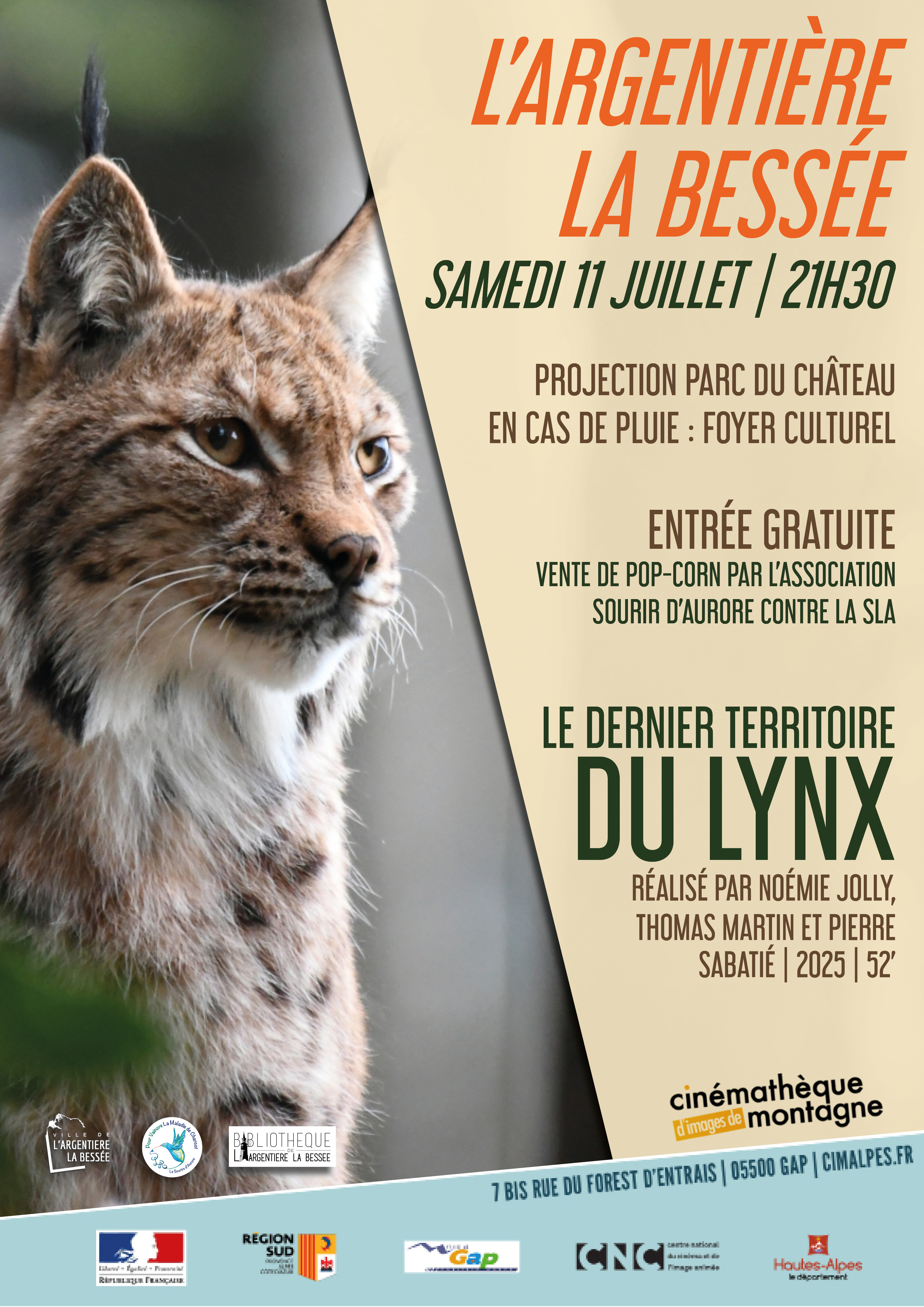 Projection film documentaire "le dernier territoire du lynx" - samedi 11 juillet 2026