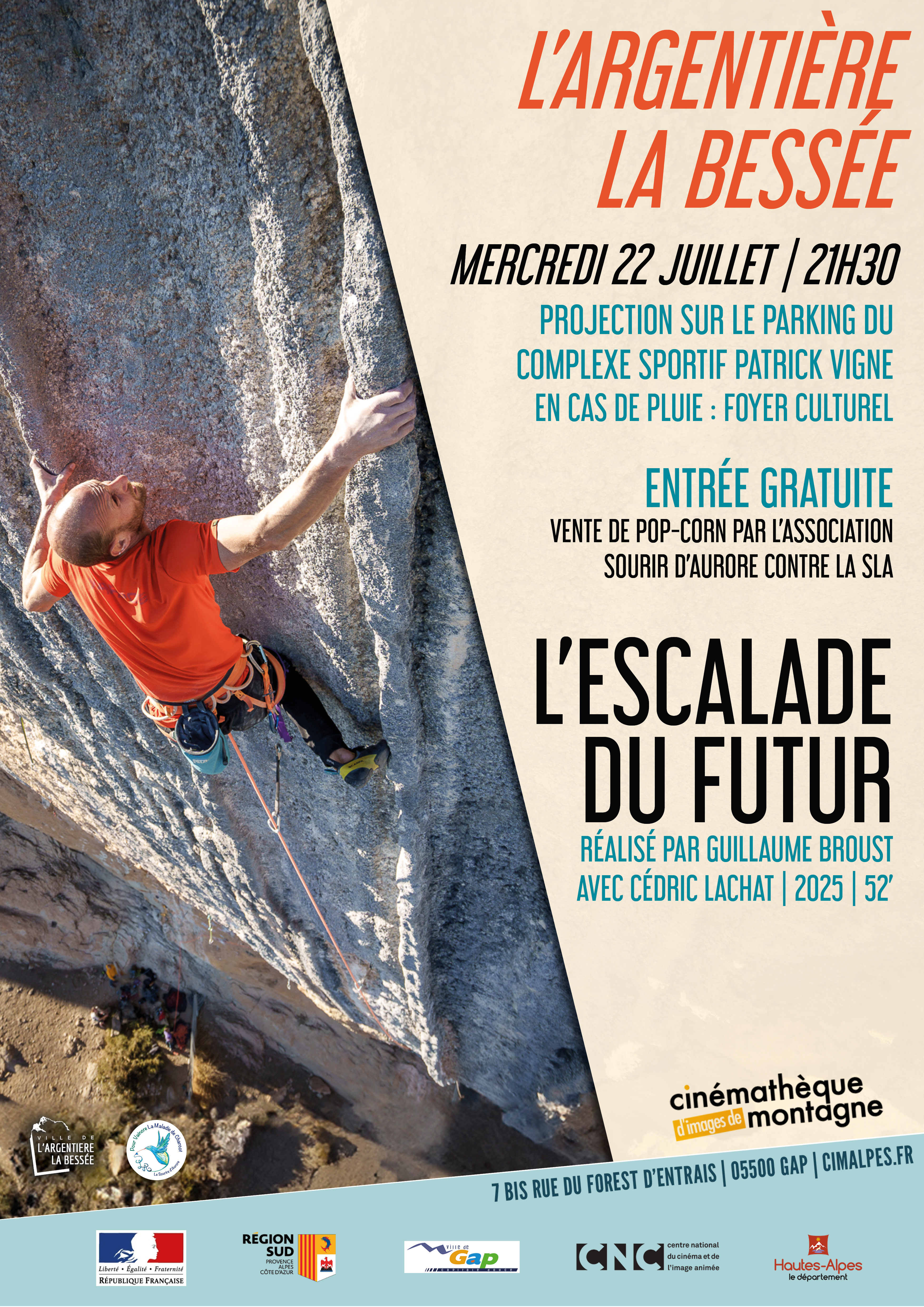 Projection film documentaire "l'escalade du futur" - mercredi 22 juillet 2026