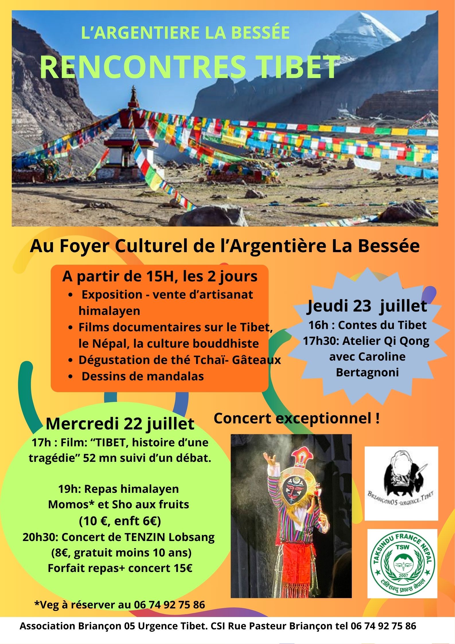 Rencontres tibétaines au foyer culturel - les 22 et 23 juillet 2026