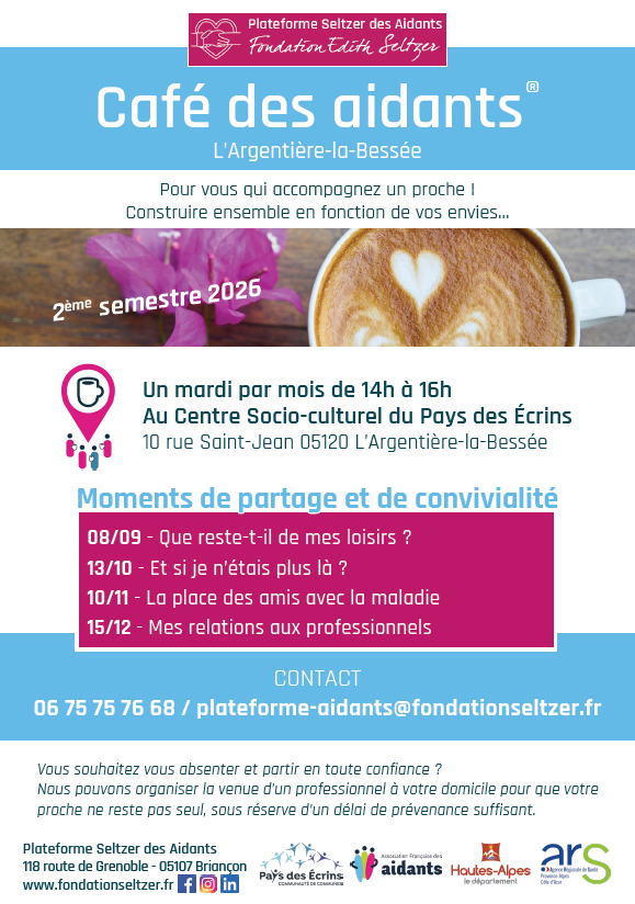Café des aidants - un lundi par mois au Centre SocioCulturel Pays des Ecrins