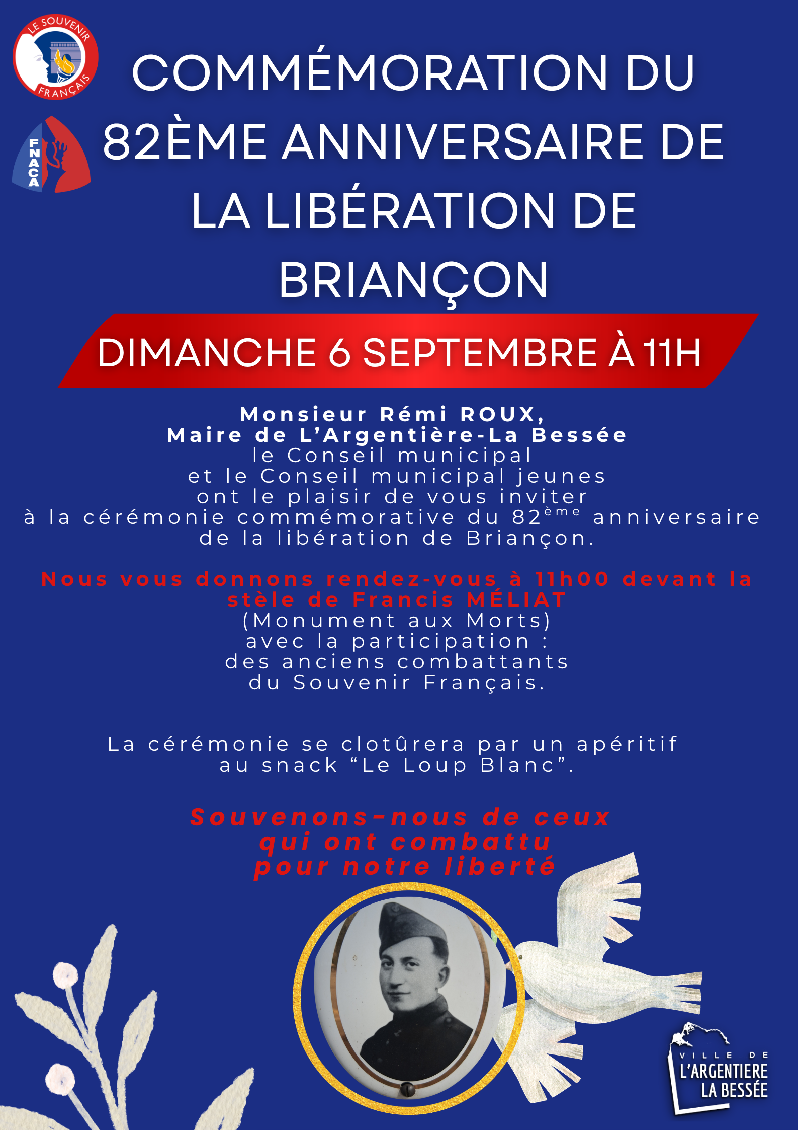 Commémoration le 6 septembre à la stèle de Francis Méliat