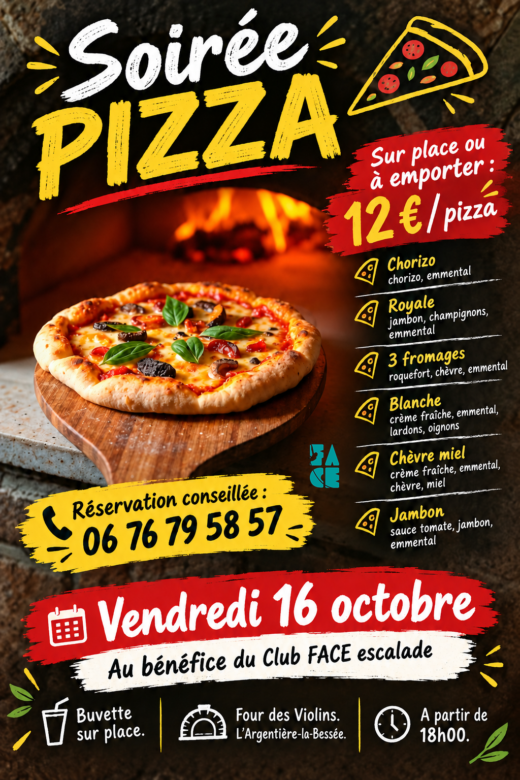 Soirée pizzas au four - vendredi 16 octobre 2026